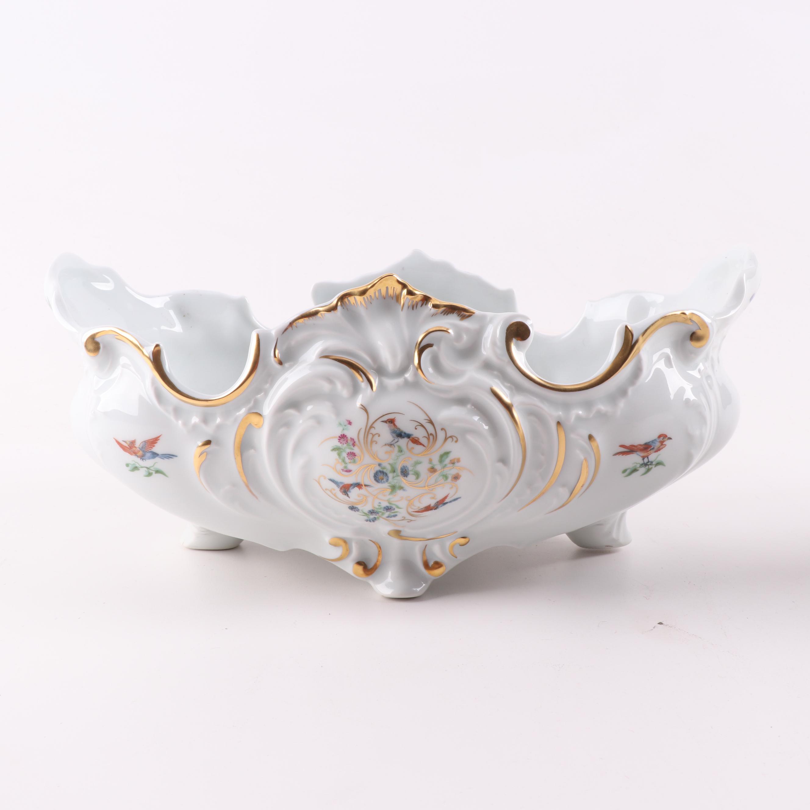 Castel Limoges Porcelain Footed Centerpiece Bowls