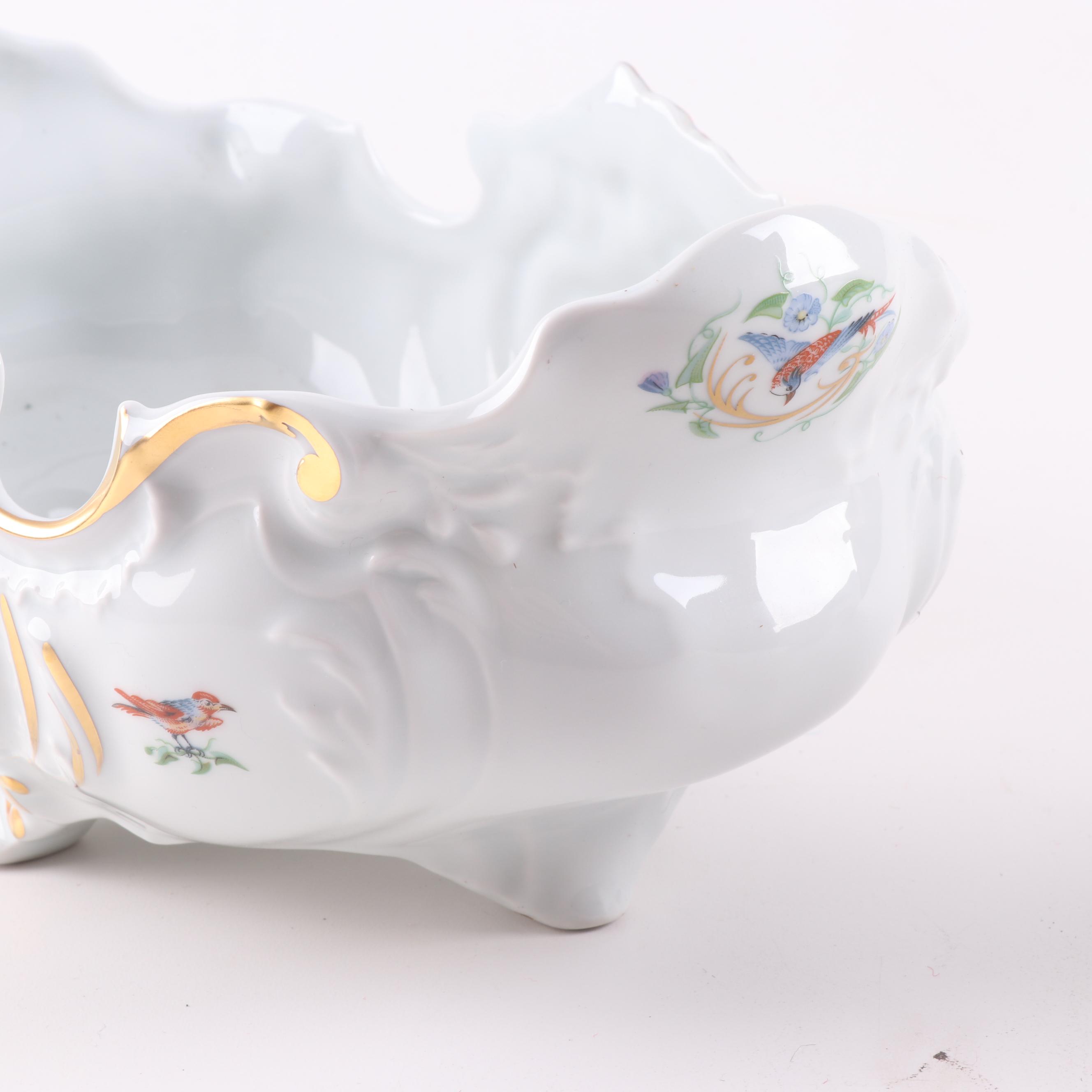 Castel Limoges Porcelain Footed Centerpiece Bowls