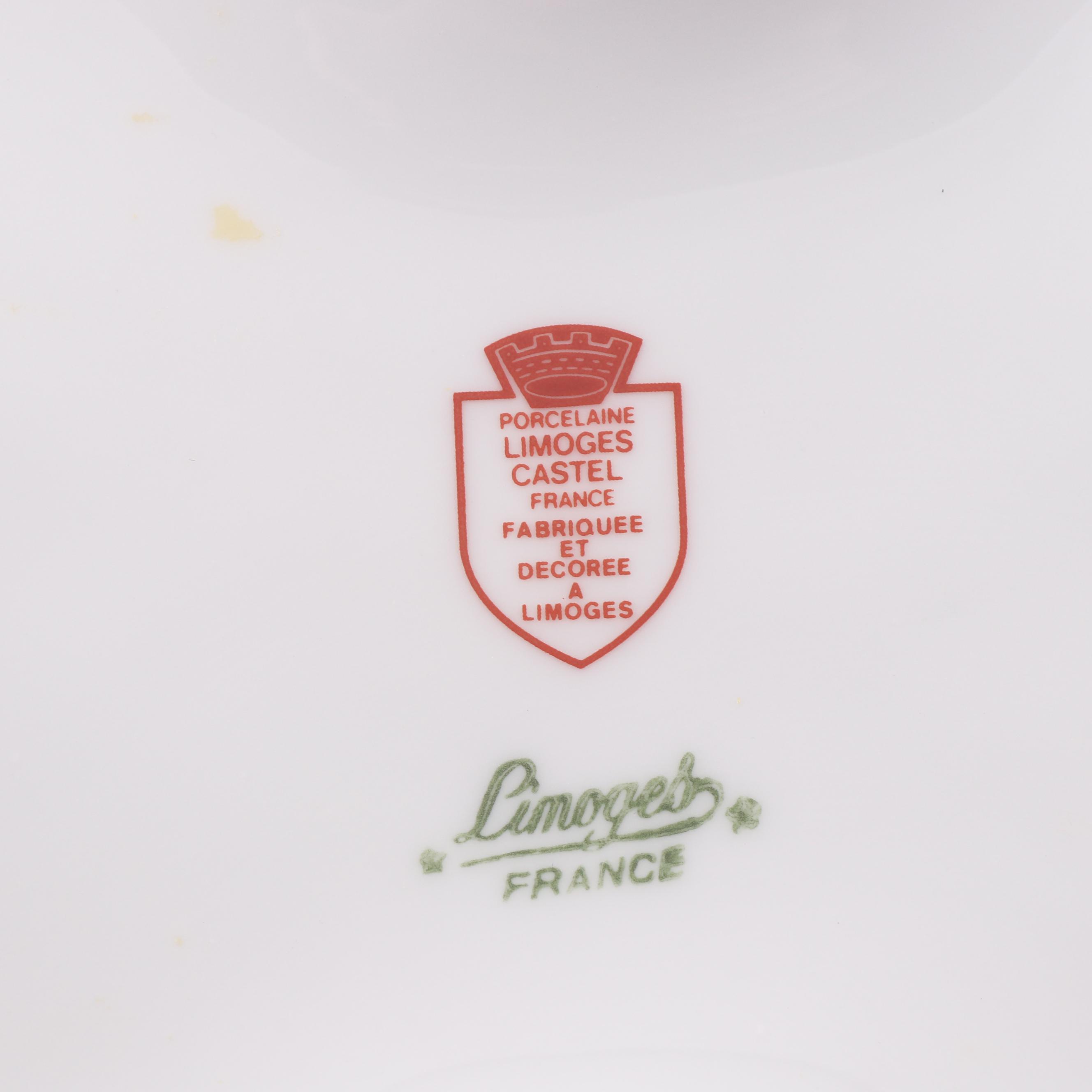 Castel Limoges Porcelain Footed Centerpiece Bowls