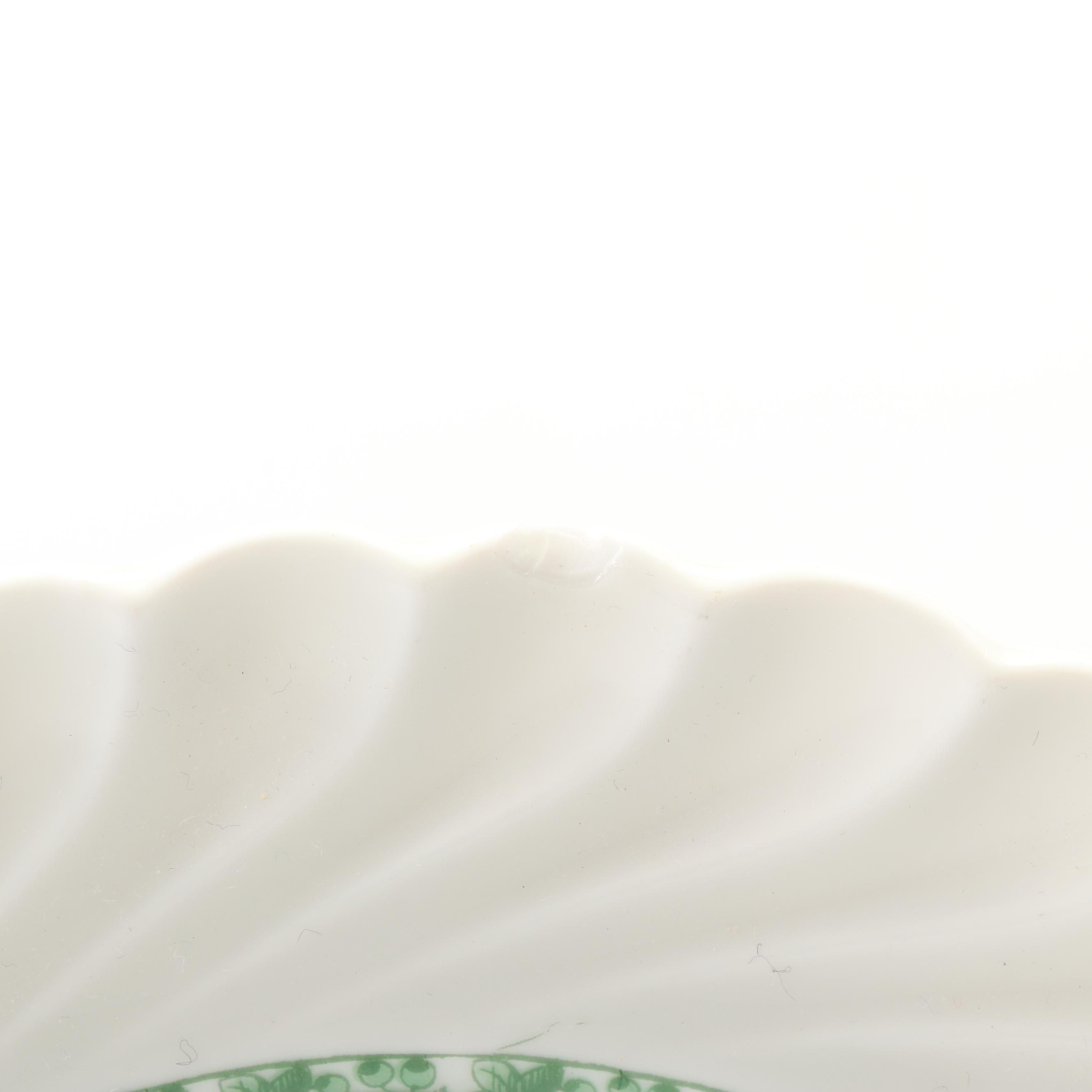 Vintage Haviland Green Floral Porcelain Plates