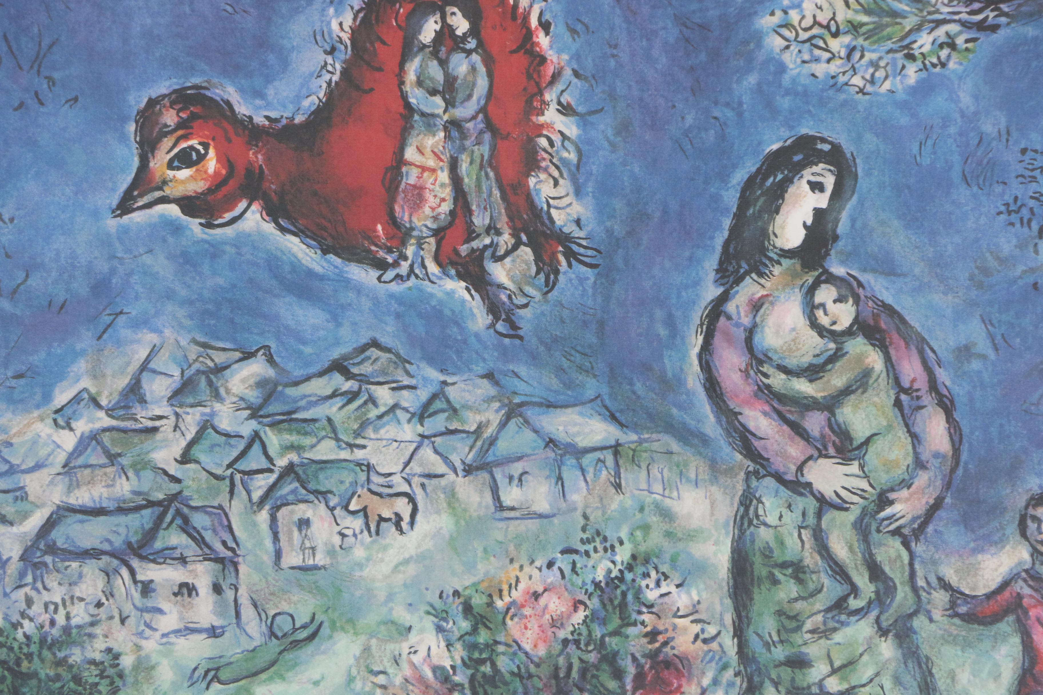 Offset Lithograph after Marc Chagall "Sur la Route du Village"