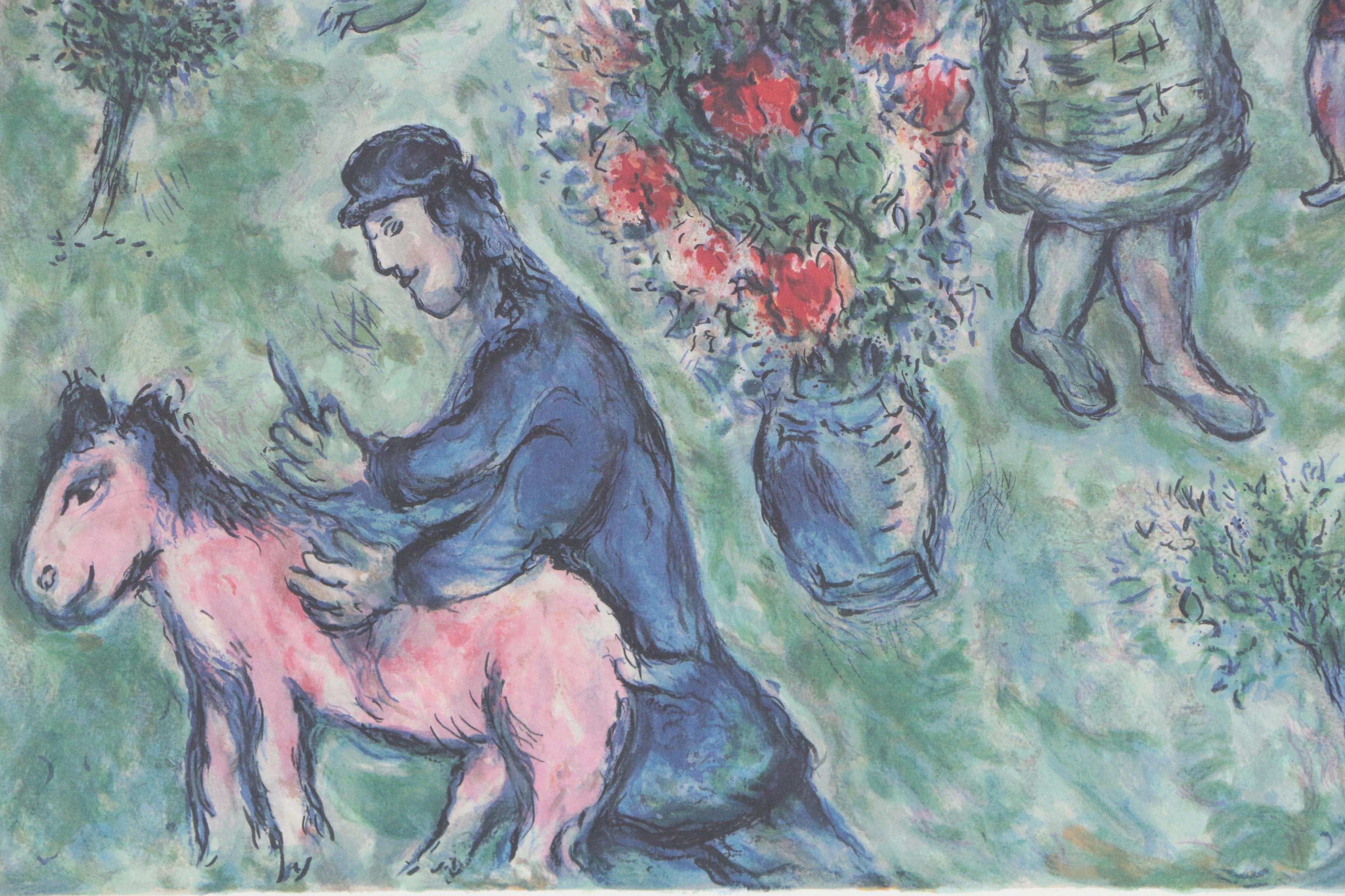 Offset Lithograph after Marc Chagall "Sur la Route du Village"