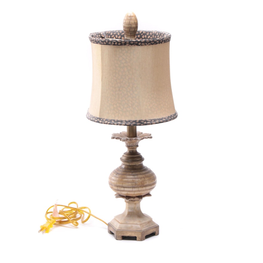 Mediterranean Style Table Lamp with Fabric Shade