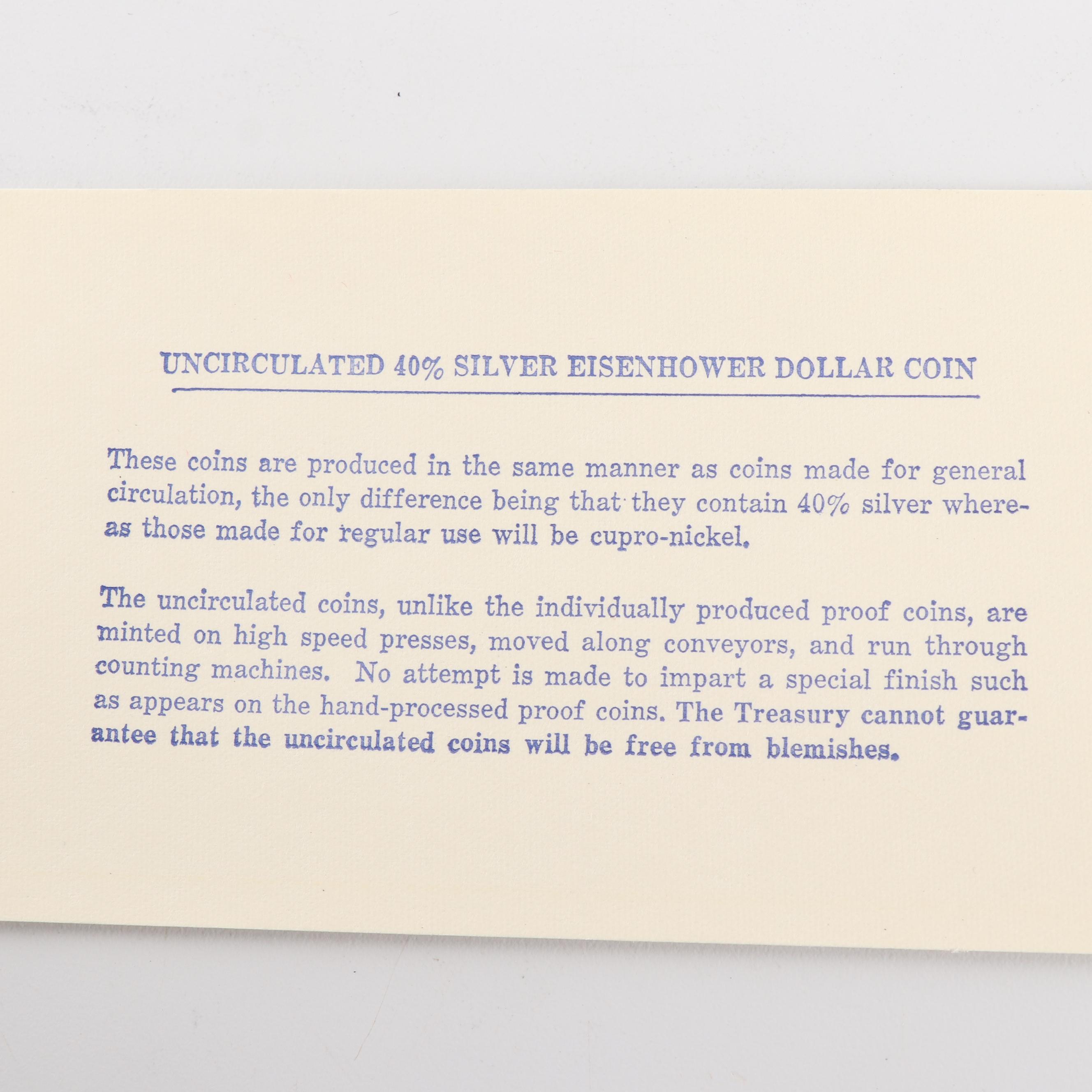 Collection of 1971-S Uncirculated Eisenhower Silver Dollars