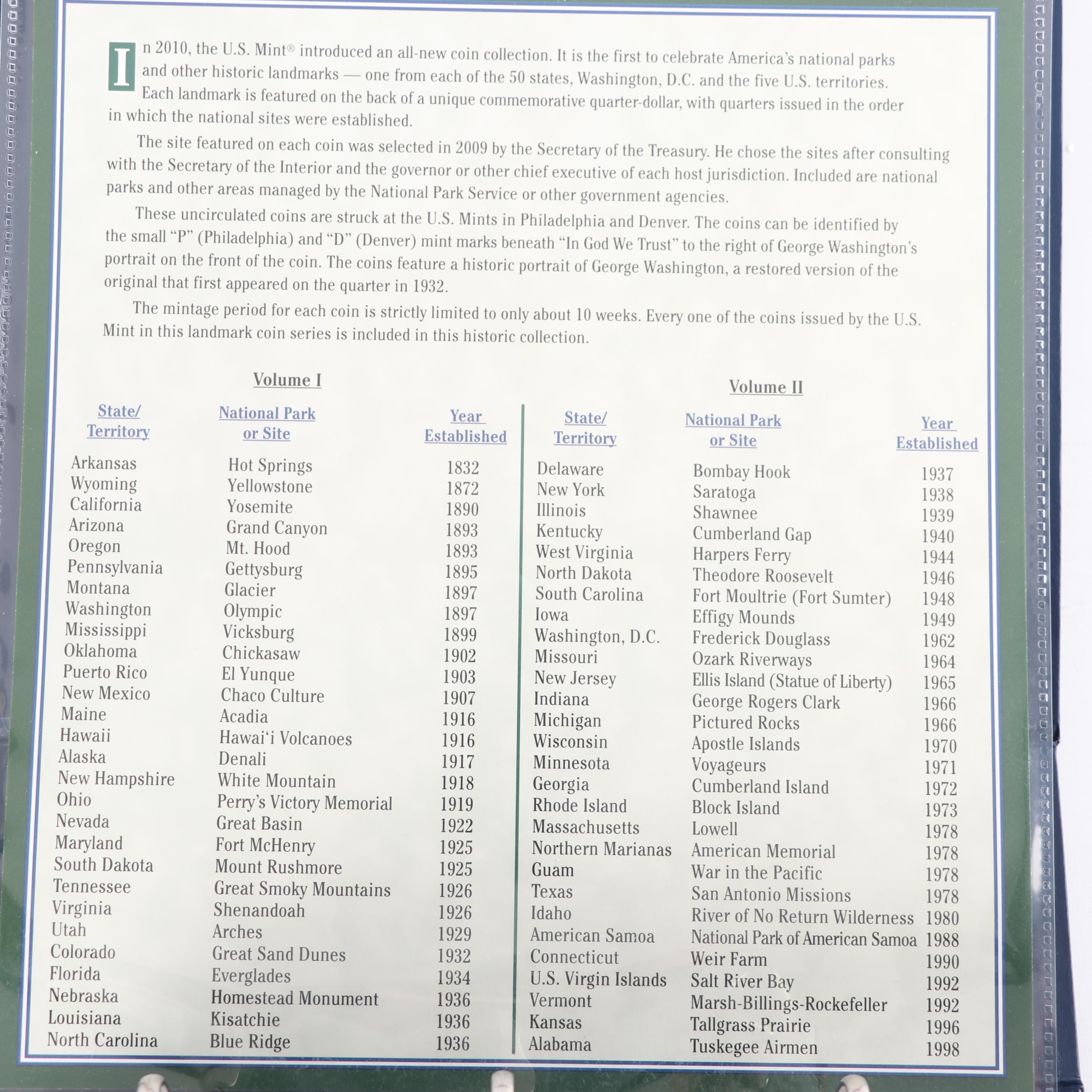 "America The Beautiful" State Quarters Collection Album Set