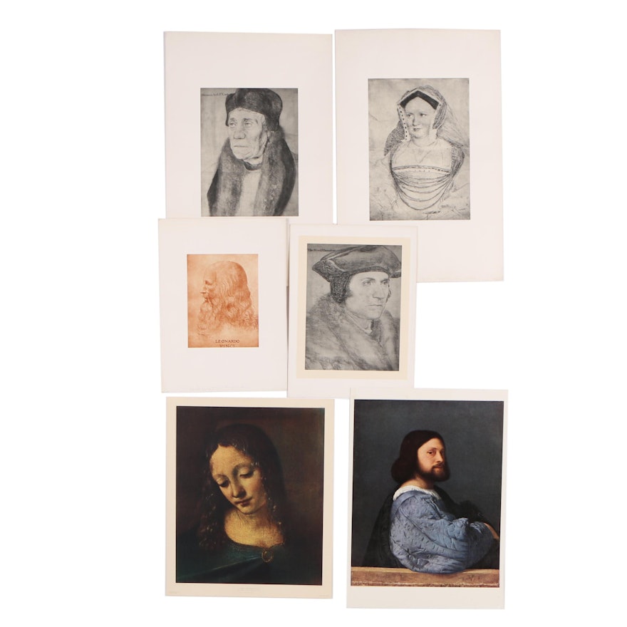 Reproduction Prints after Leonardo Da Vinci, Hans Holbein and Tiziano Titian