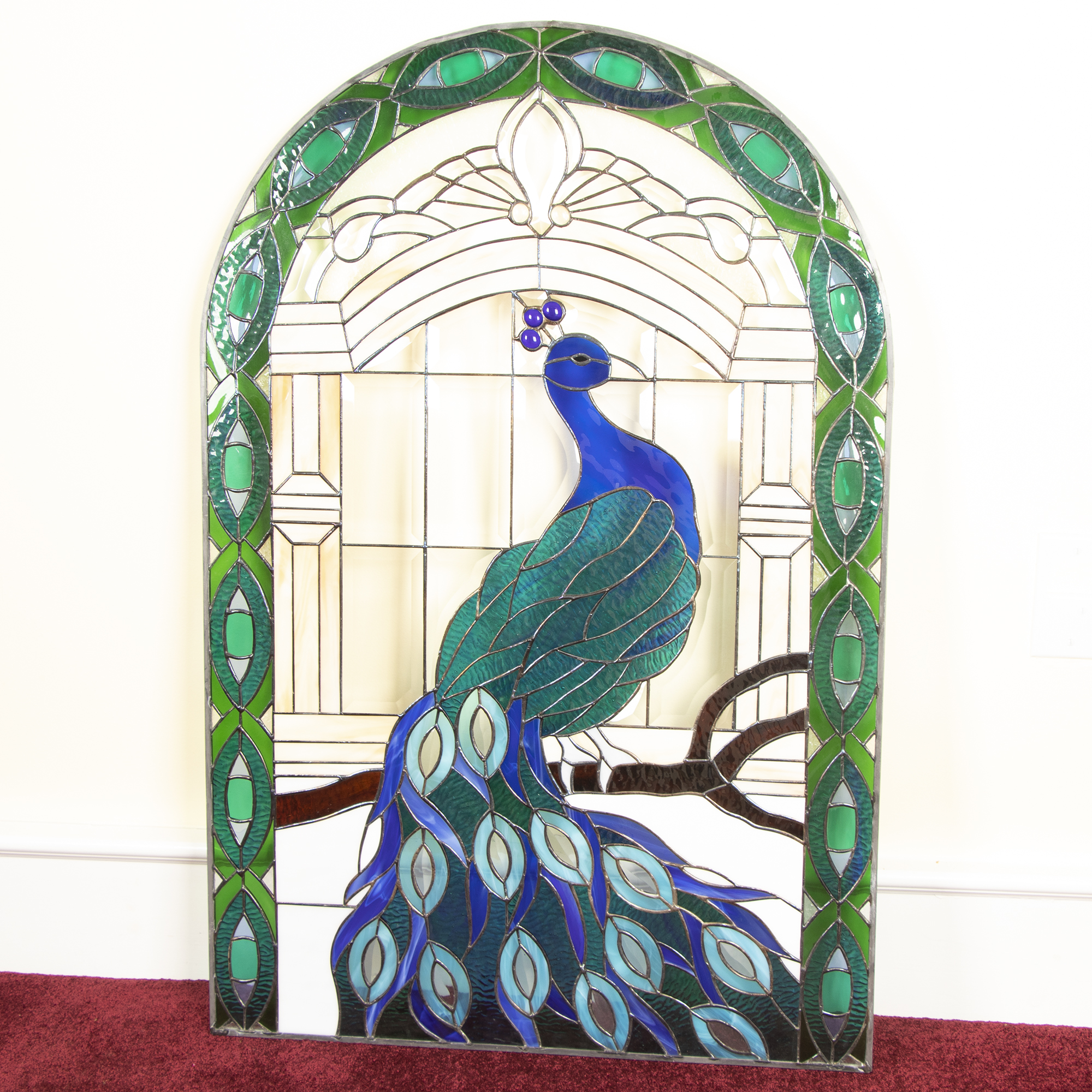 Peacock Stained Glass Panel