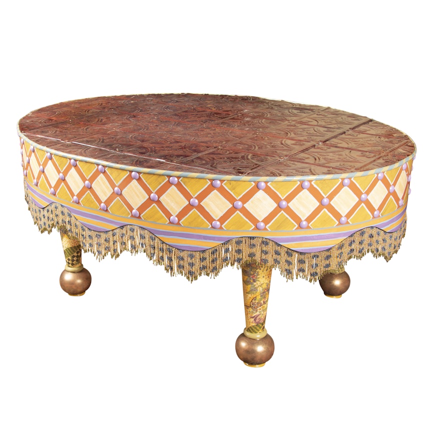 MacKenzie-Childs Hand-Painted Wooden Cocktail Table, 20th/21st Century