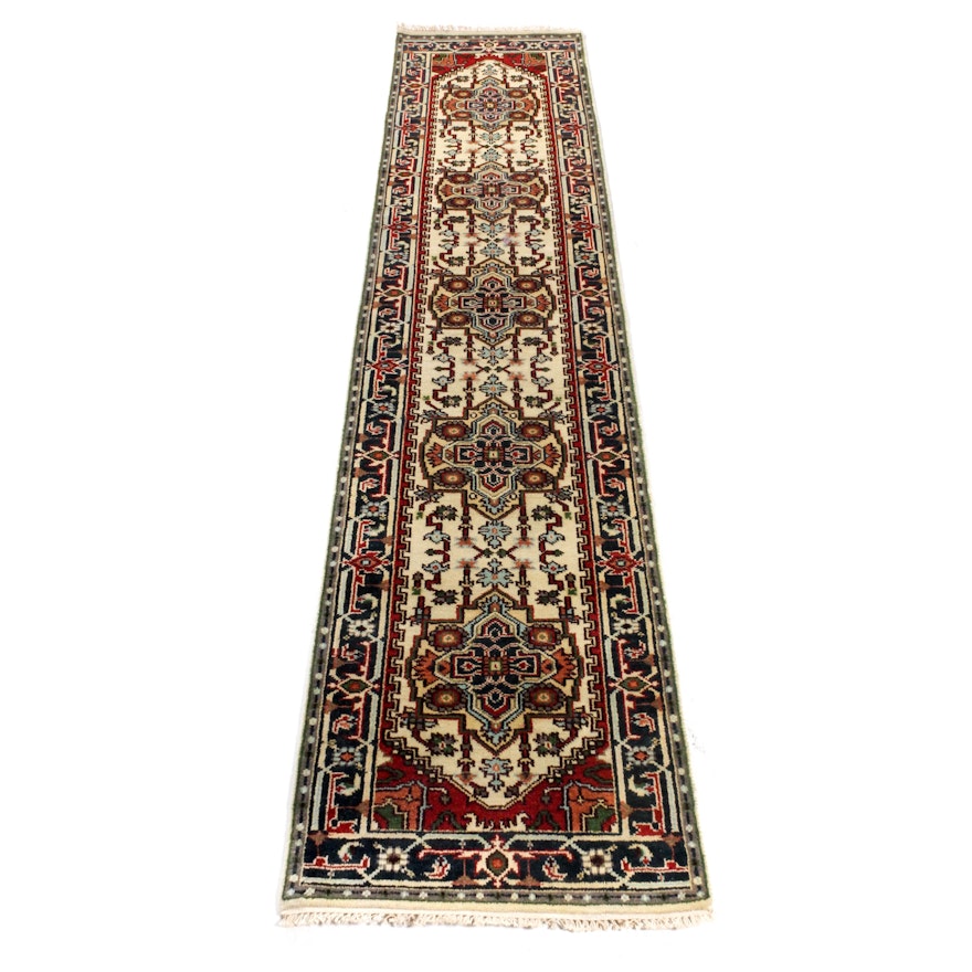 Hand-Knotted Indo-Persian Heriz Runner