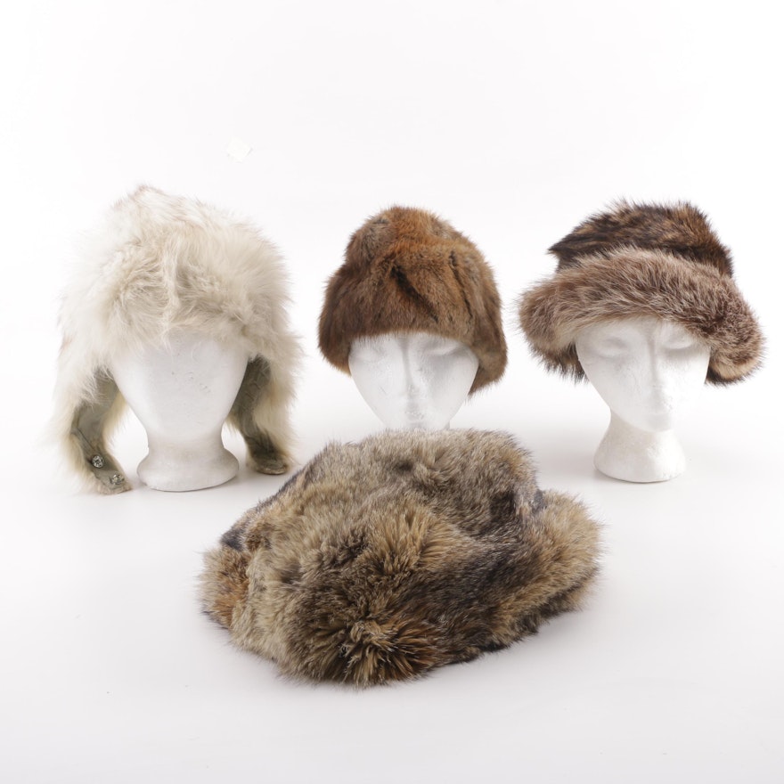 Fur Hats Including Raccoon and Coyote Fur