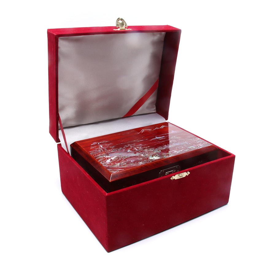 Chinese Jewelry Box with Abalone Inlay