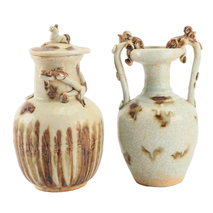 Chinese Drip Glaze Ceramic Vases