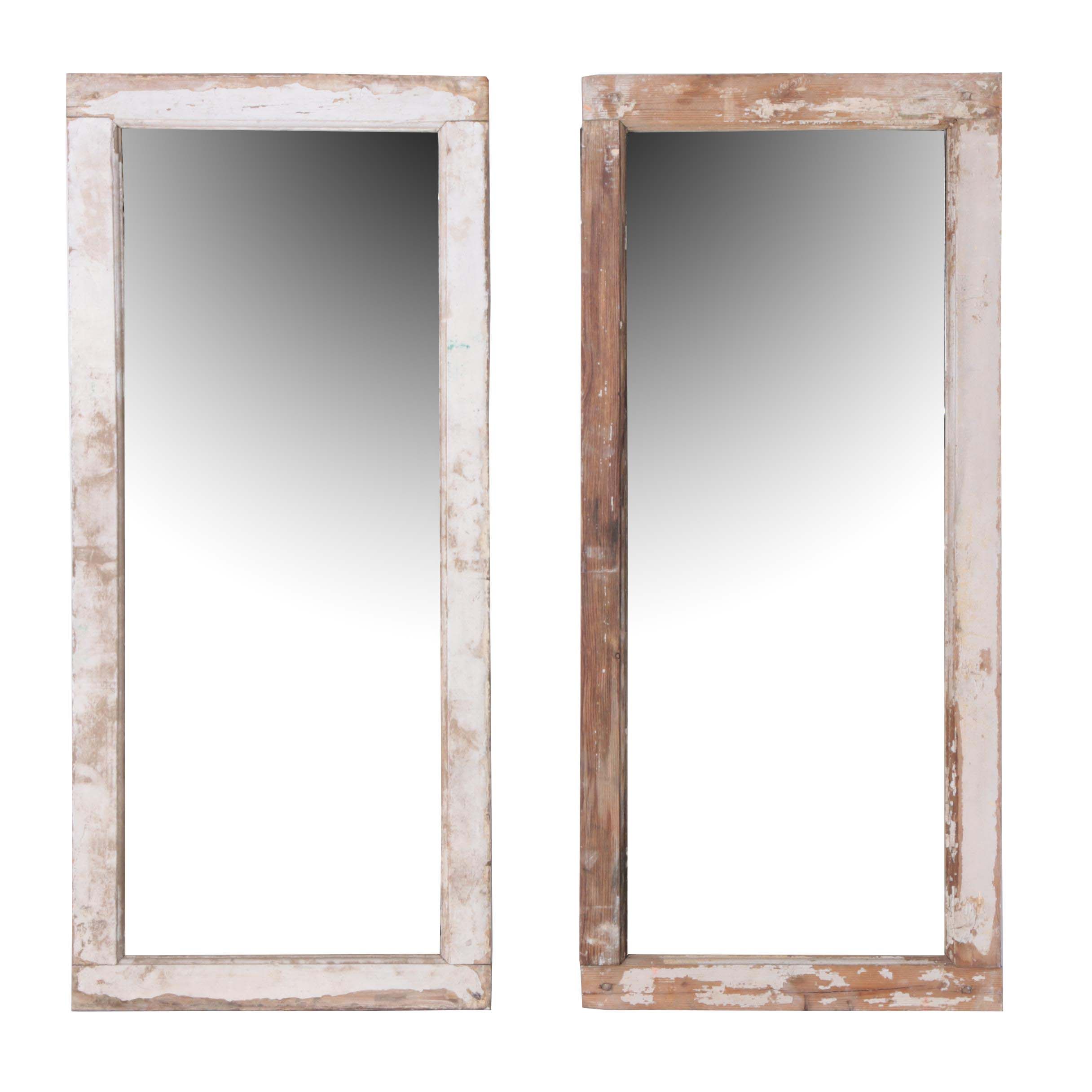 Rusticated Pine Window Frames with Mirrored Panes