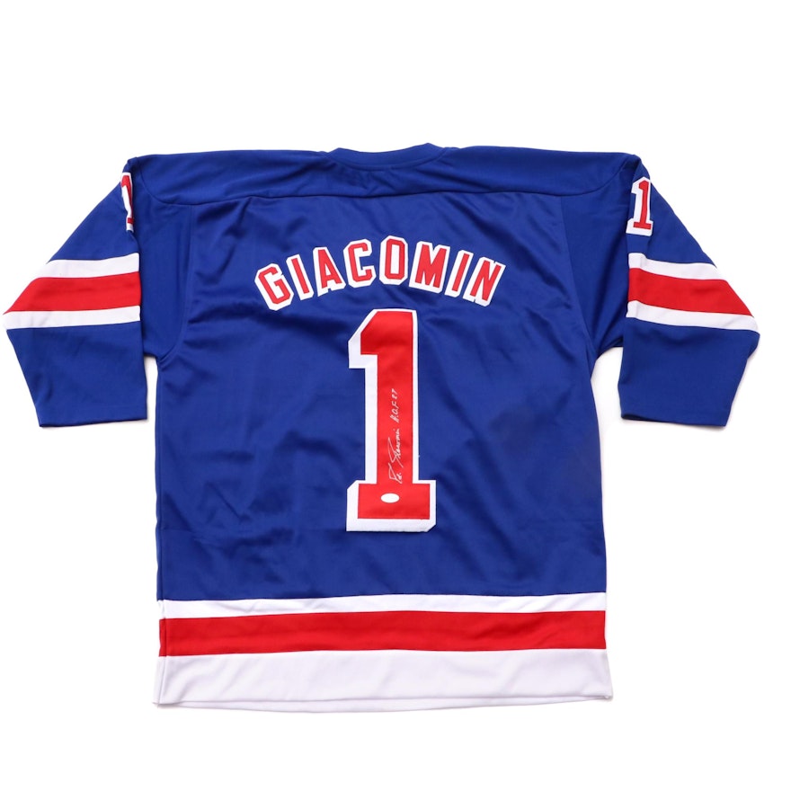 Ed Giacomin Signed New York Islanders Hockey Jersey JSA COA