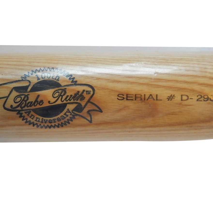 HOF Babe Ruth Louisville Slugger 100th Commemorative Limited Edition Wood Bat