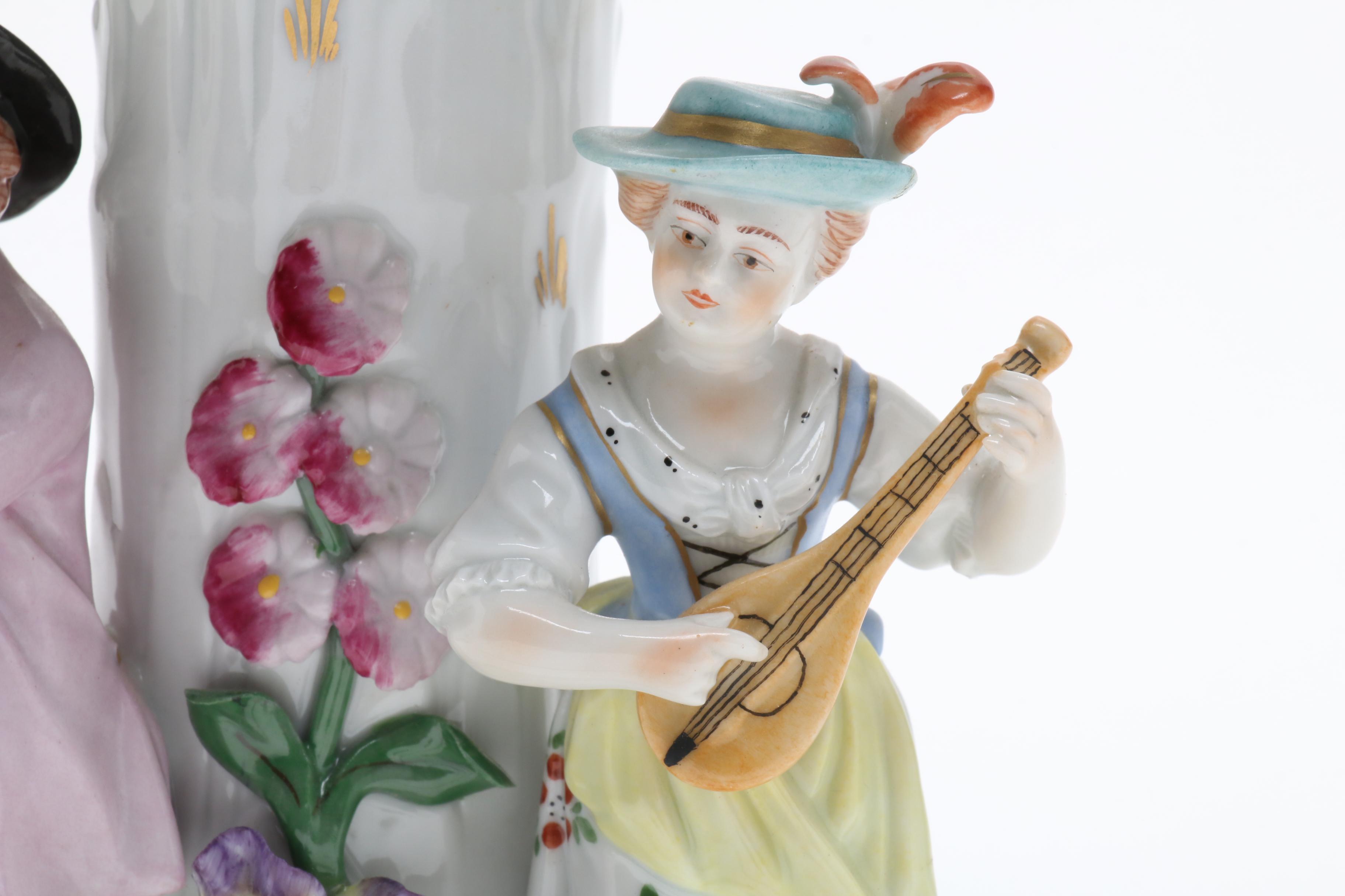 Dresden Compote with Two  Candleholders