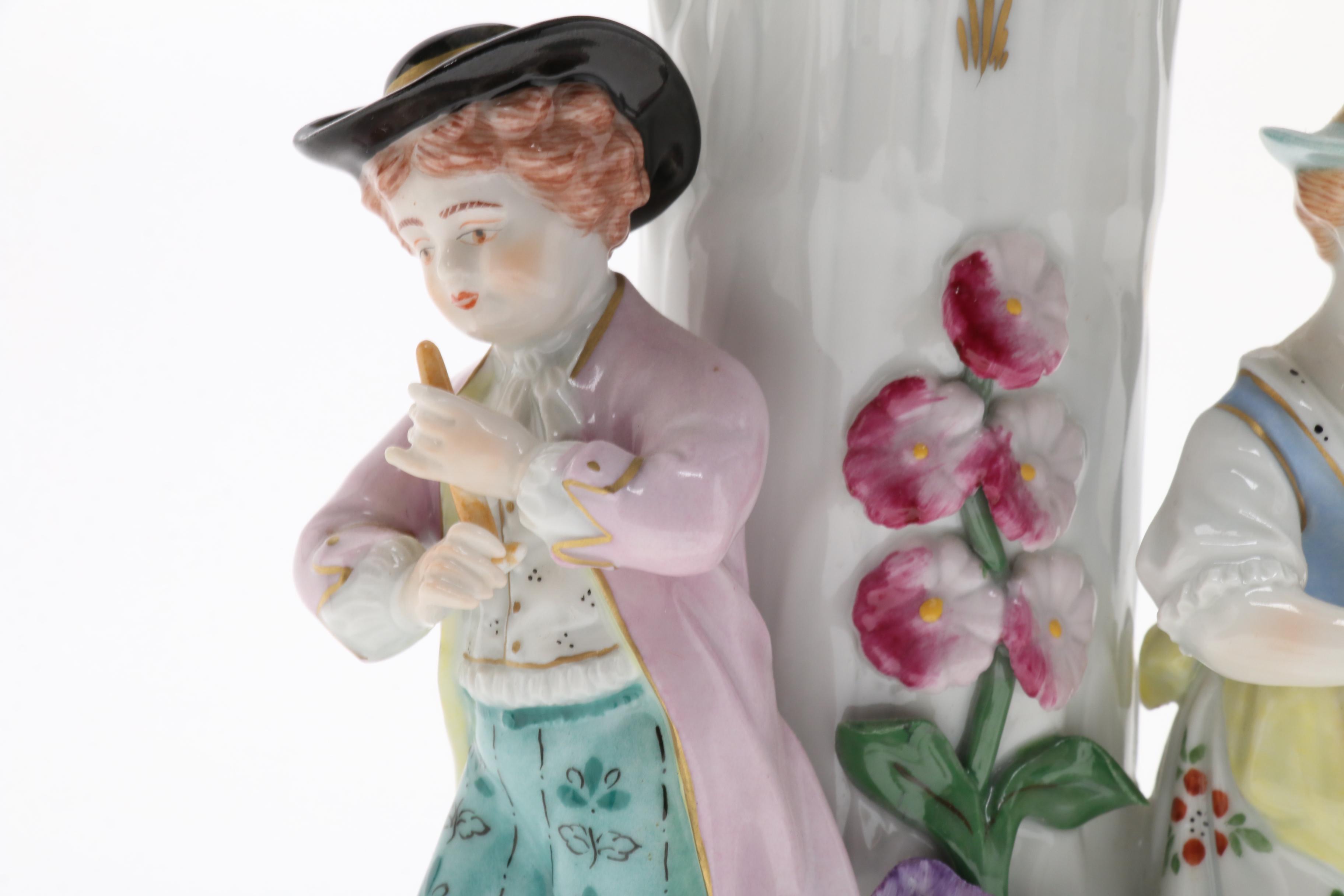 Dresden Compote with Two  Candleholders