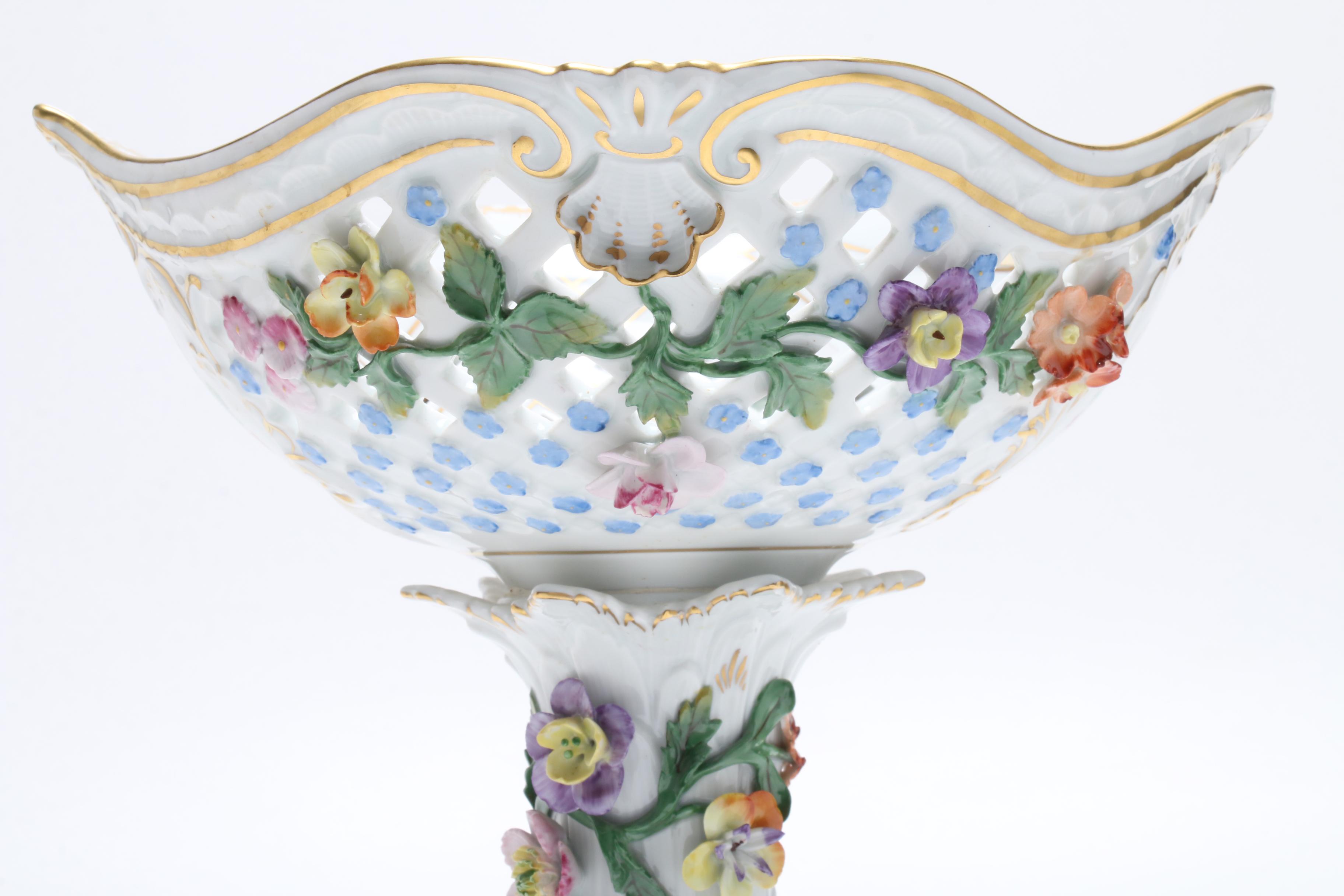 Dresden Compote with Two  Candleholders