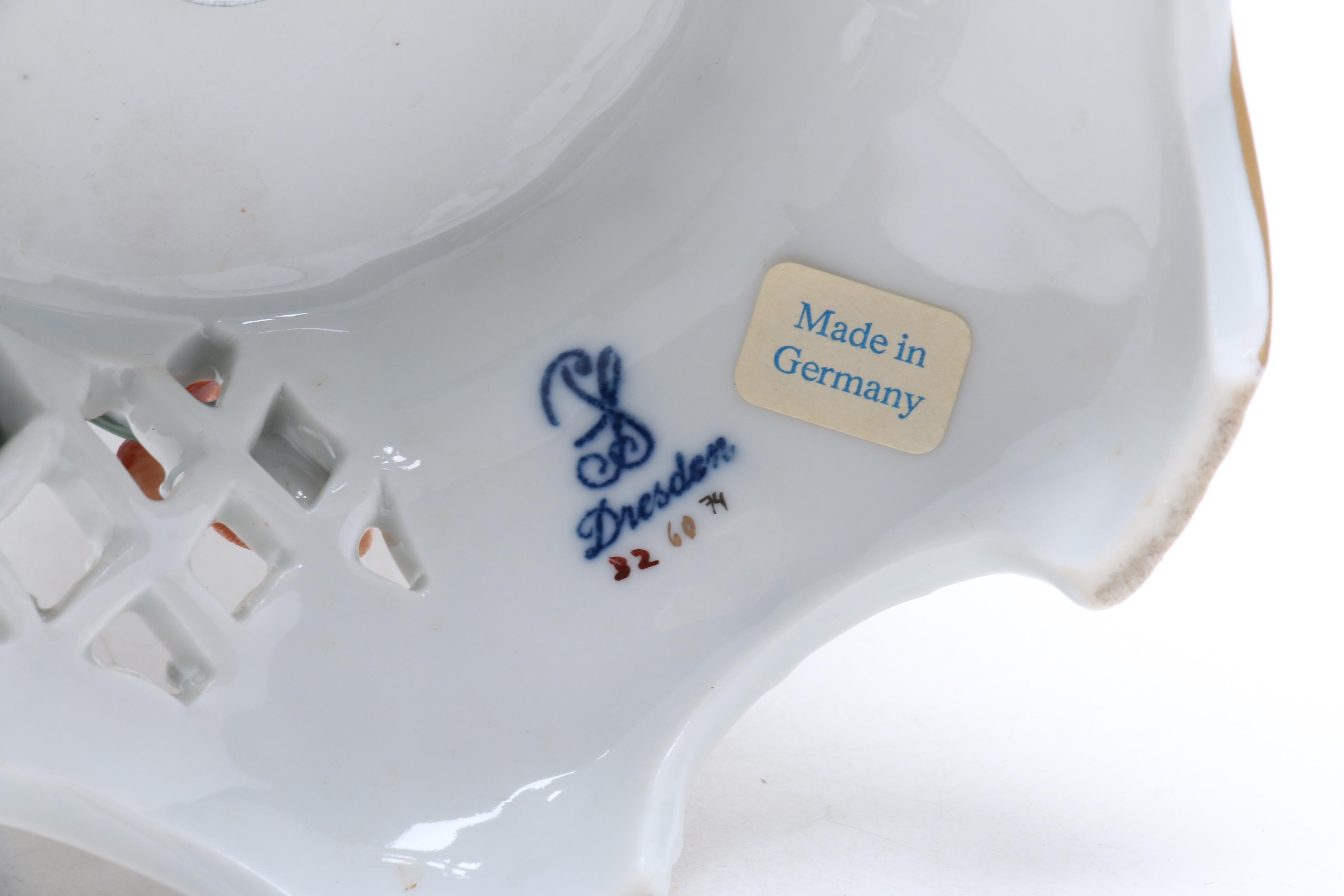 Dresden Compote with Two  Candleholders