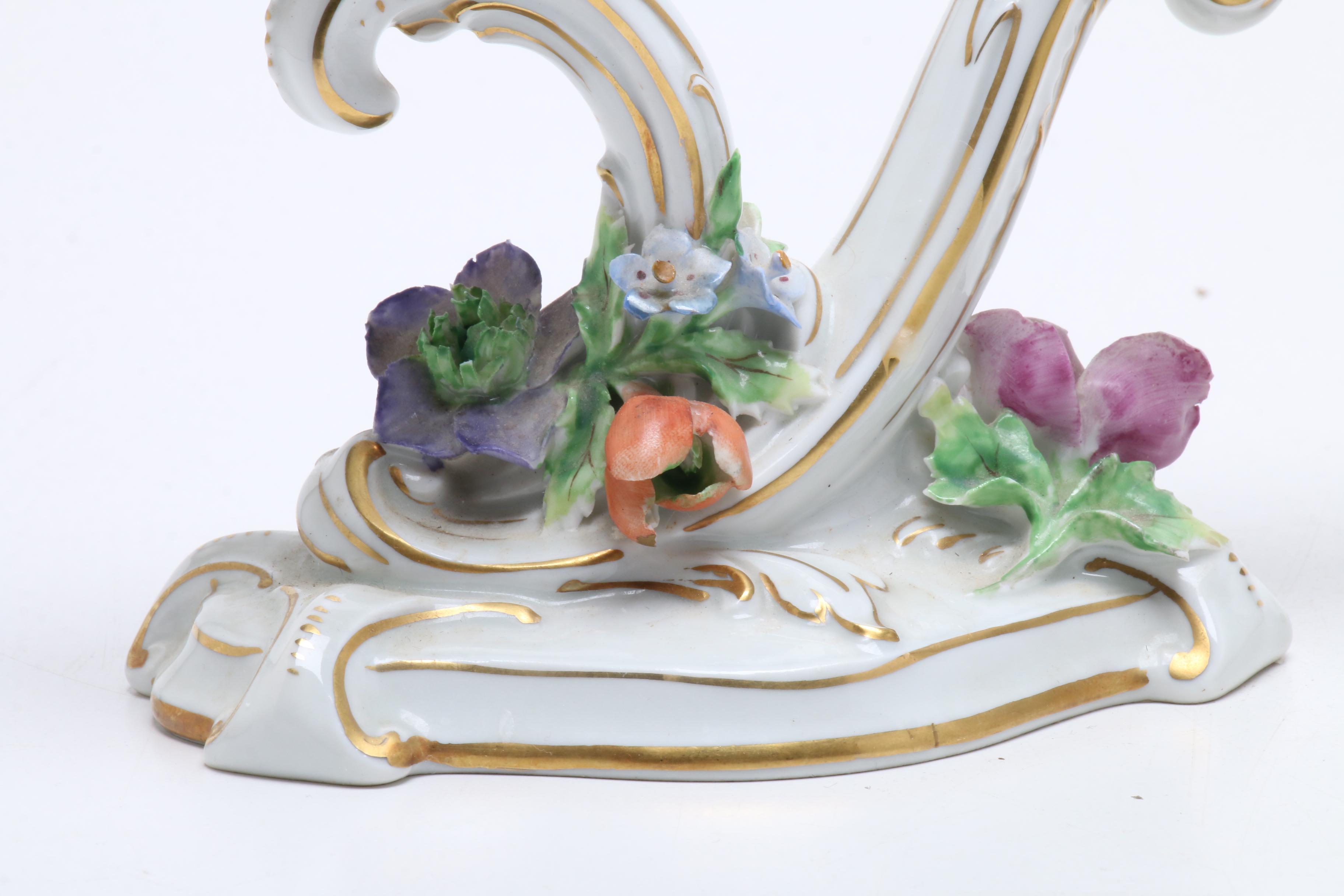 Dresden Compote with Two  Candleholders