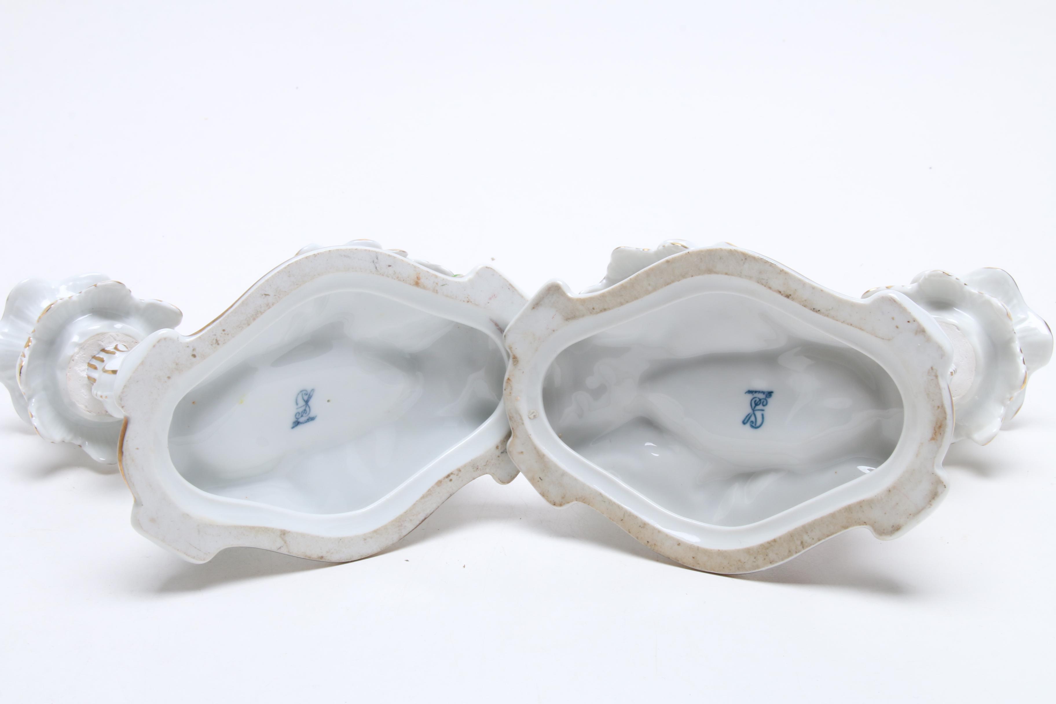 Dresden Compote with Two  Candleholders