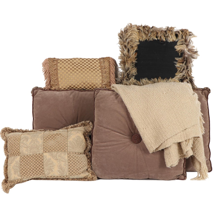 Austin Horn Collection Accent Pillows with Throw Blanket