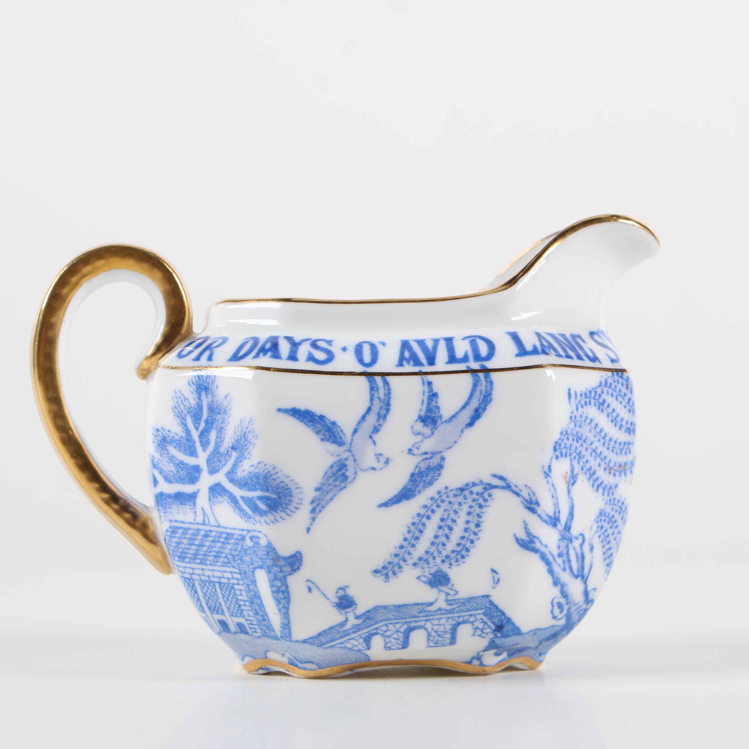 Copeland Spode for Tiffany & Co. Blue Willow "Auld Lang Syne" Tea Set and Plates