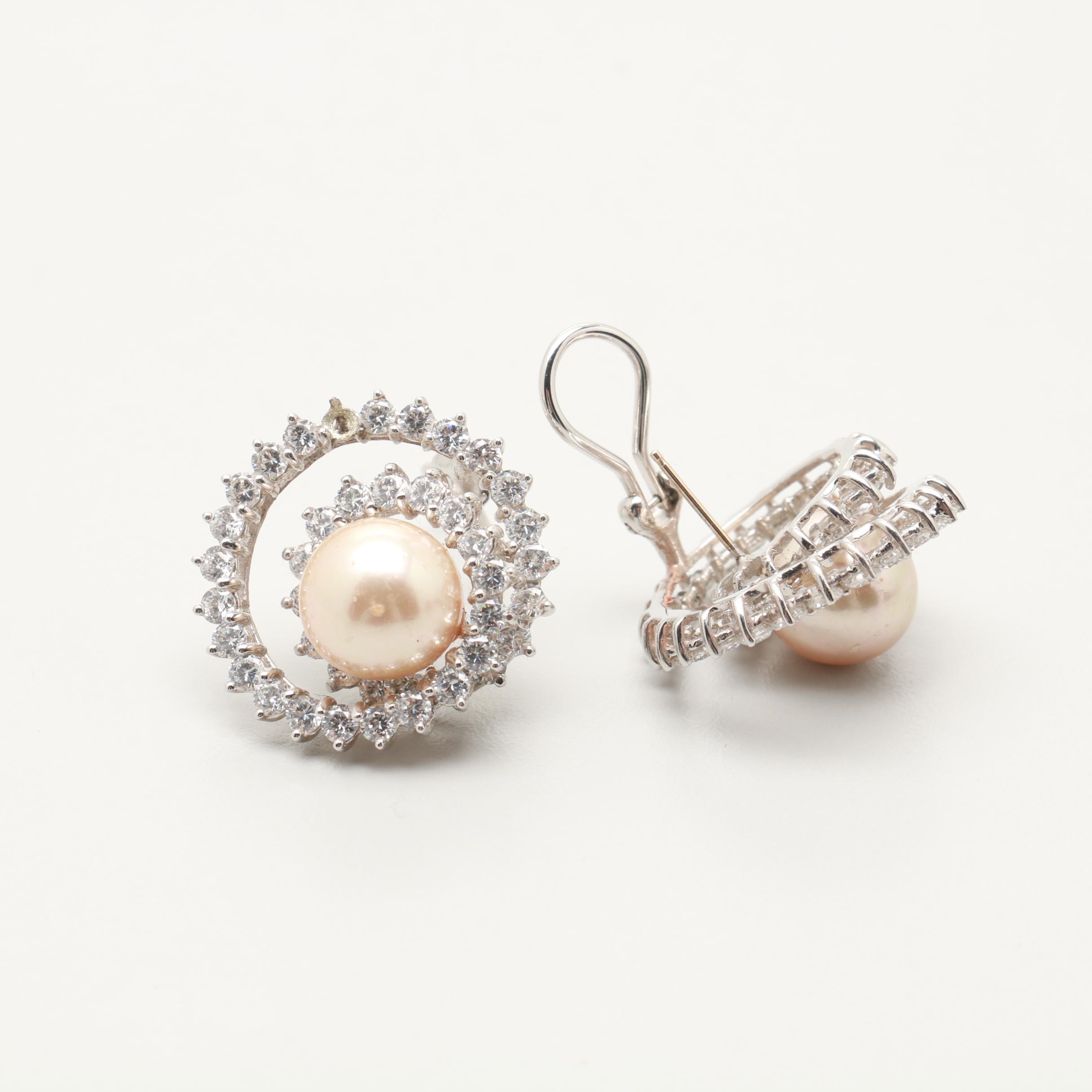 Jewelry Assortment Including 800 Silver, Imitation Pearl and Cubic Zirconia