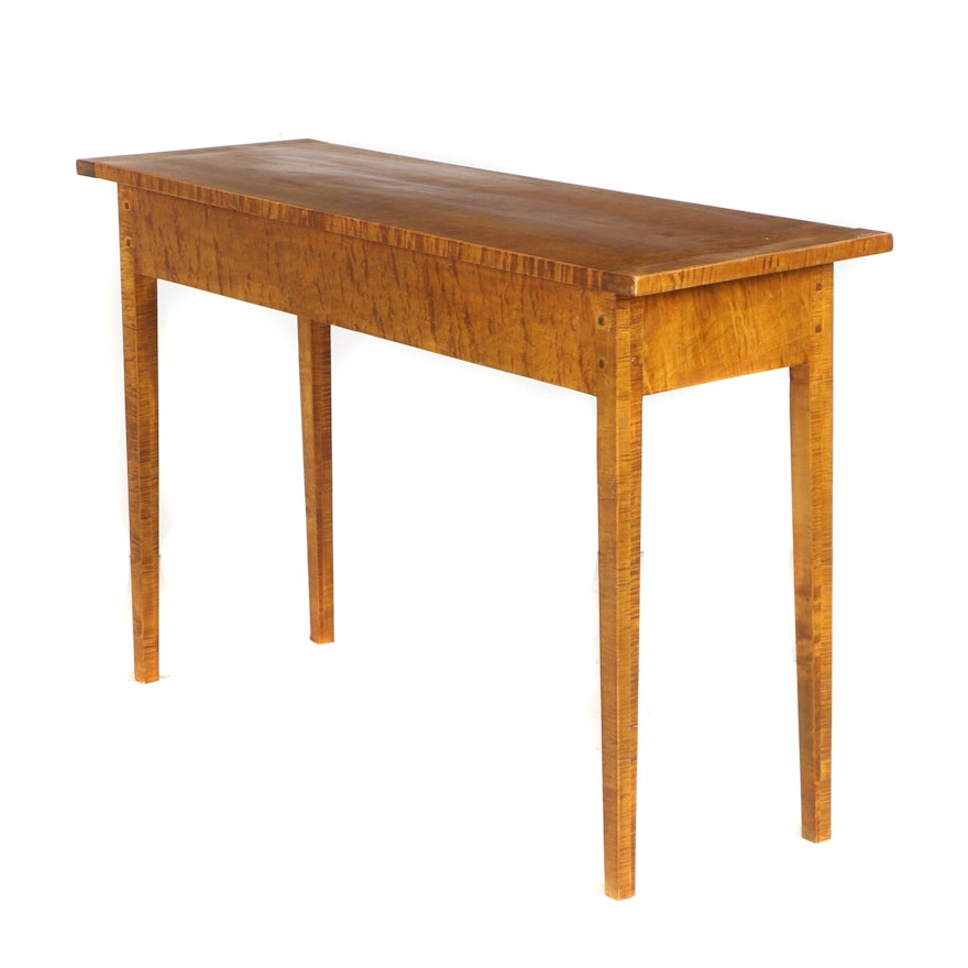 Contemporary Federal Style Tiger Maple Bench-Made Console Table