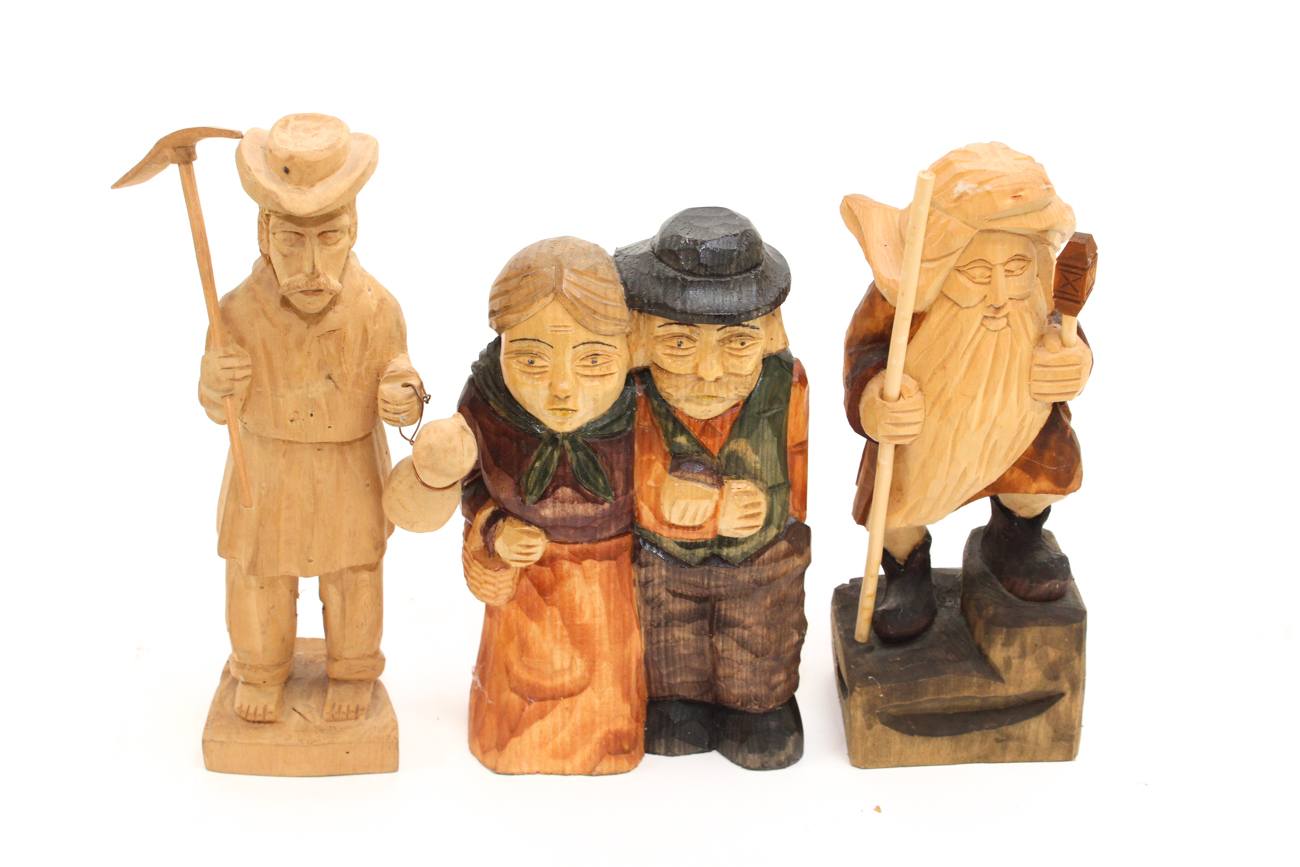 Three Carved Wooden Sculptures