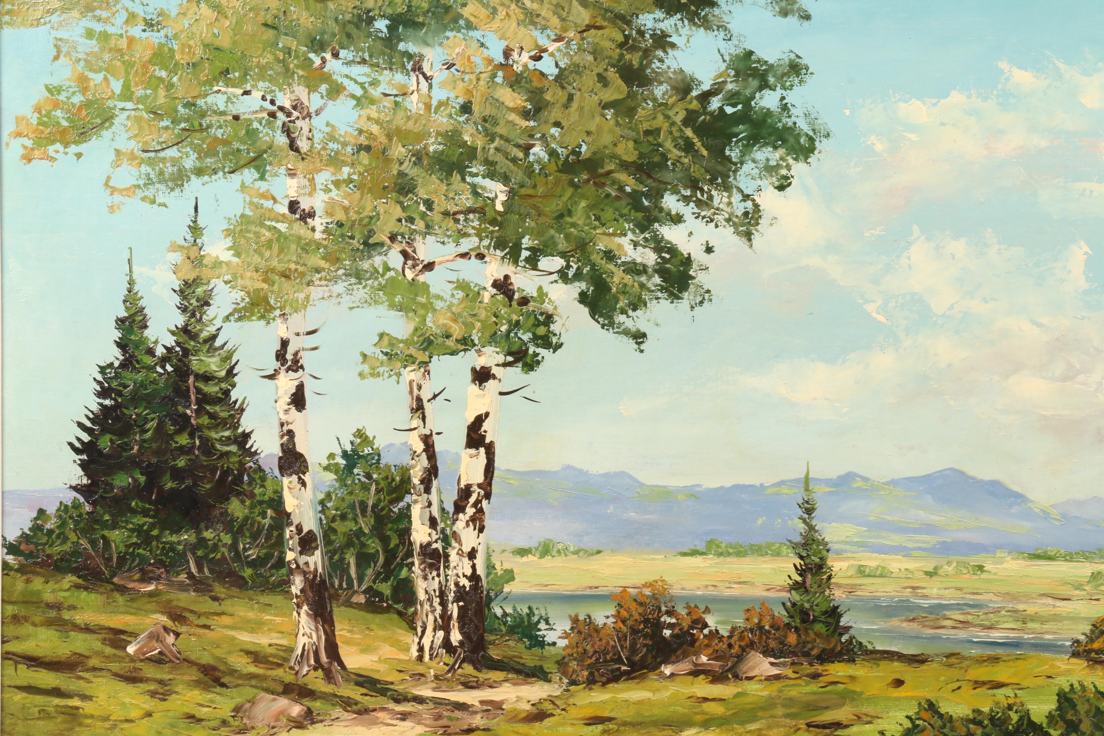 Robert Heyer Oil Painting of Expansive Landscape