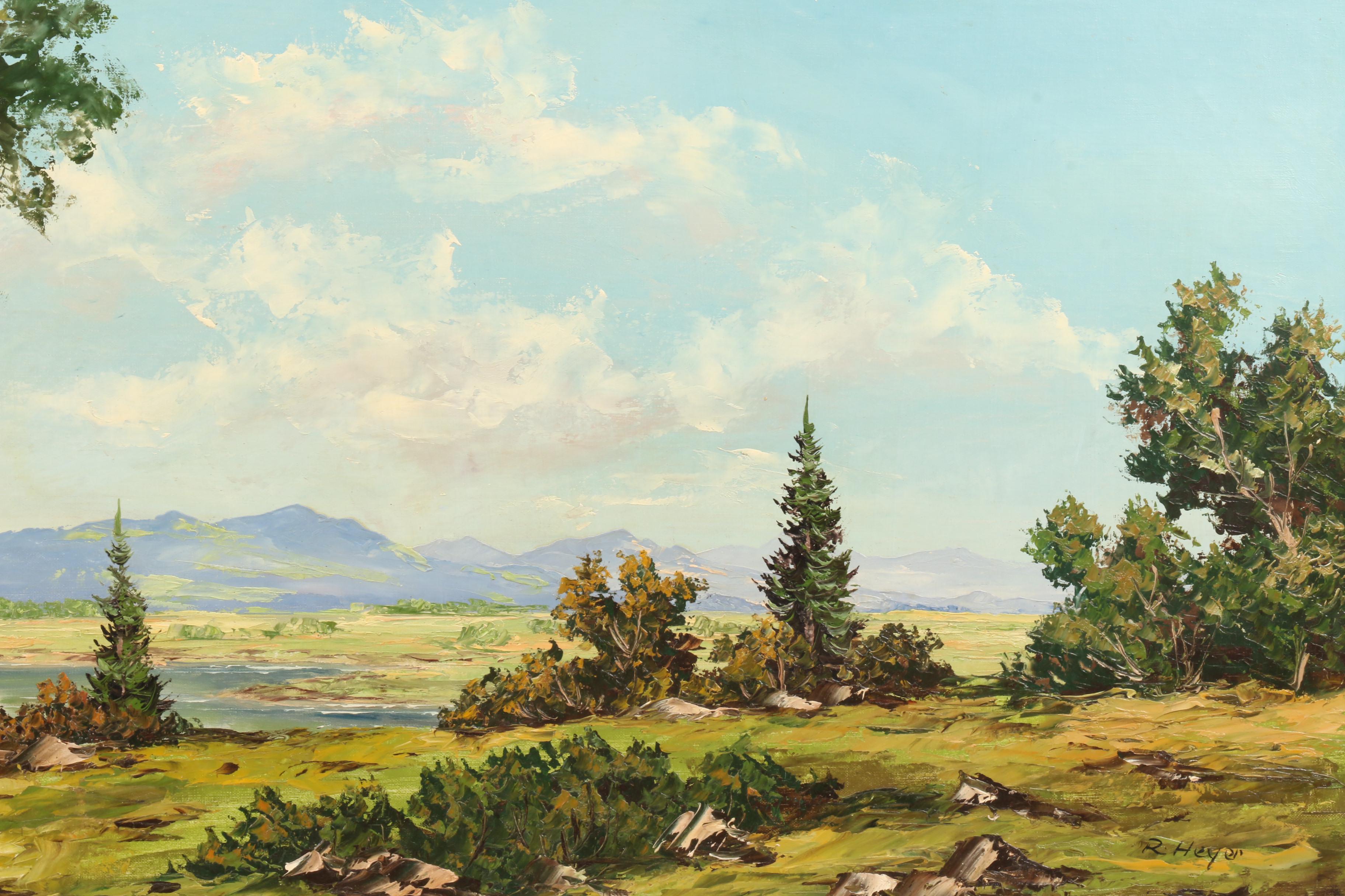 Robert Heyer Oil Painting of Expansive Landscape