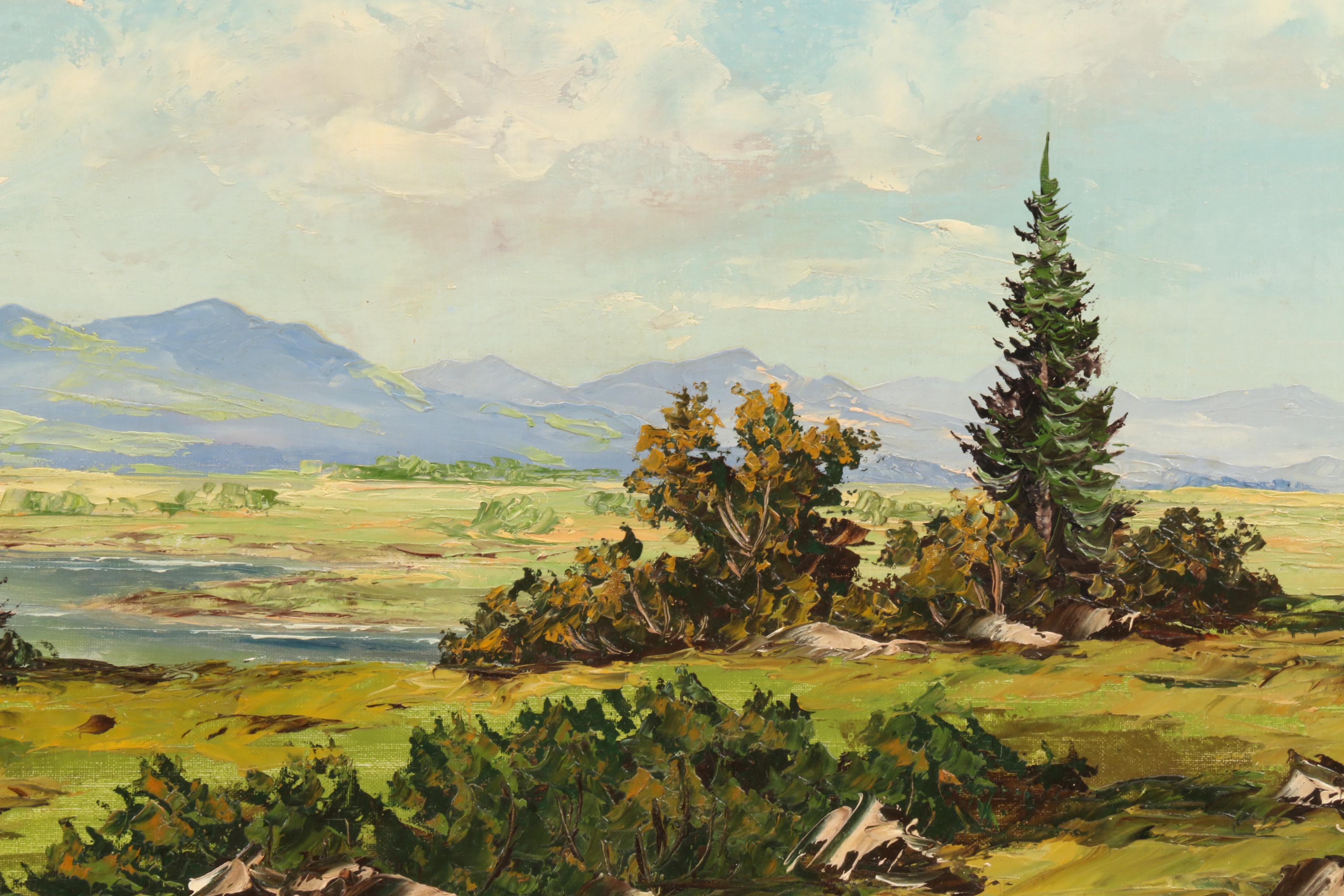 Robert Heyer Oil Painting of Expansive Landscape