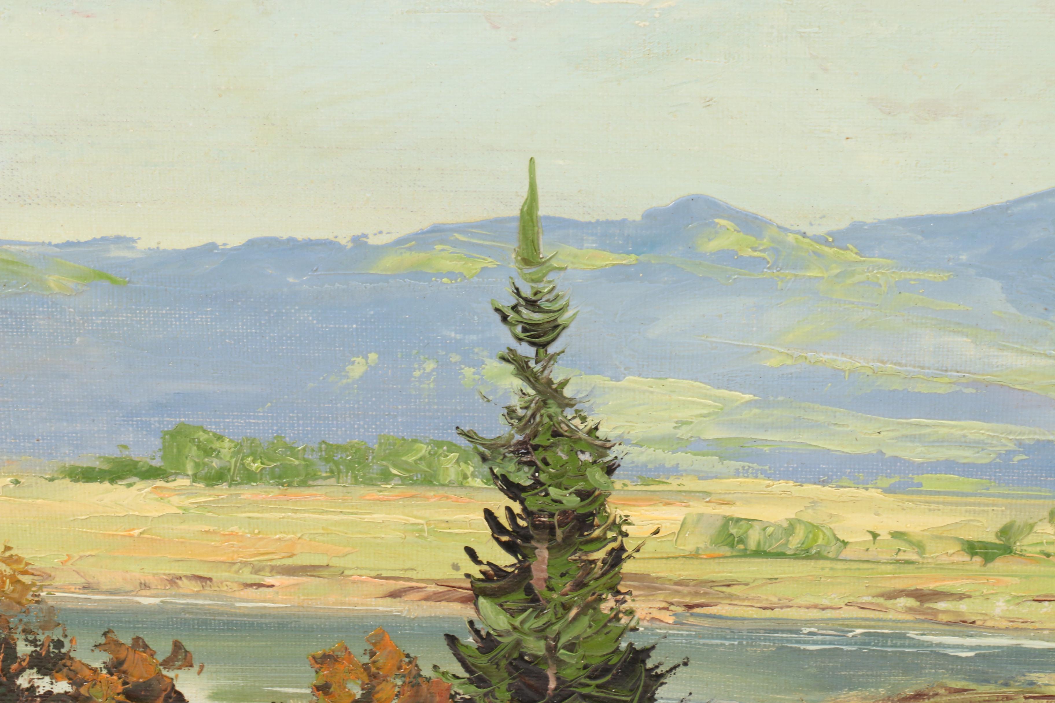 Robert Heyer Oil Painting of Expansive Landscape