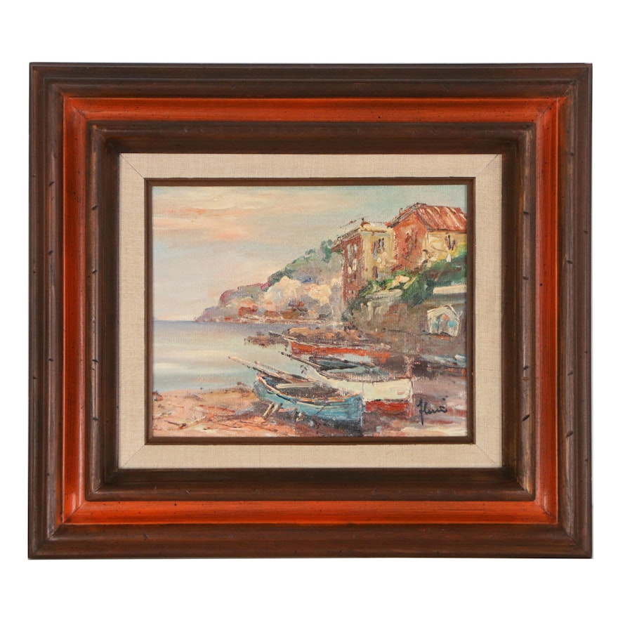 Florio Oil Painting "Harbor Scene"