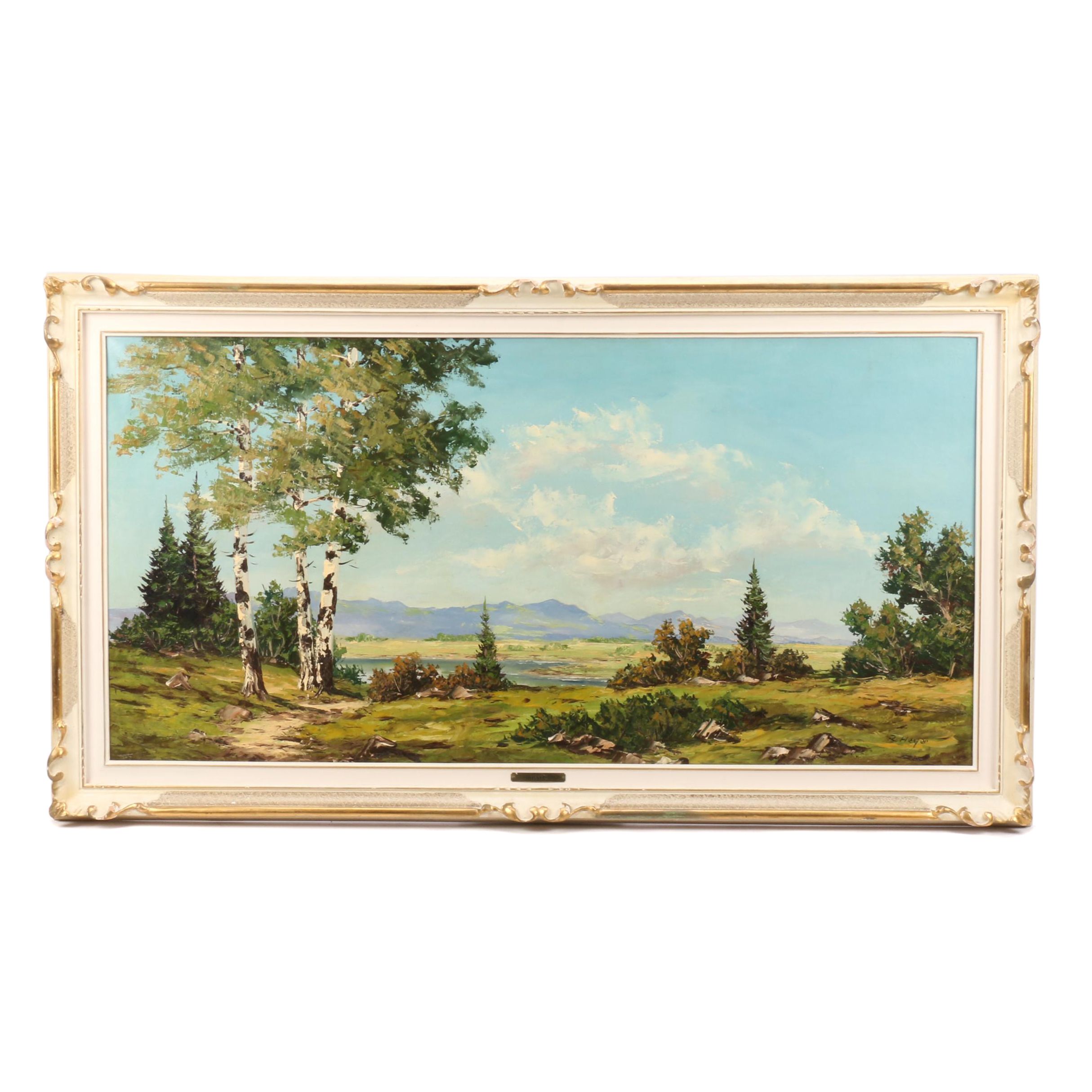 Robert Heyer Oil Painting of Expansive Landscape