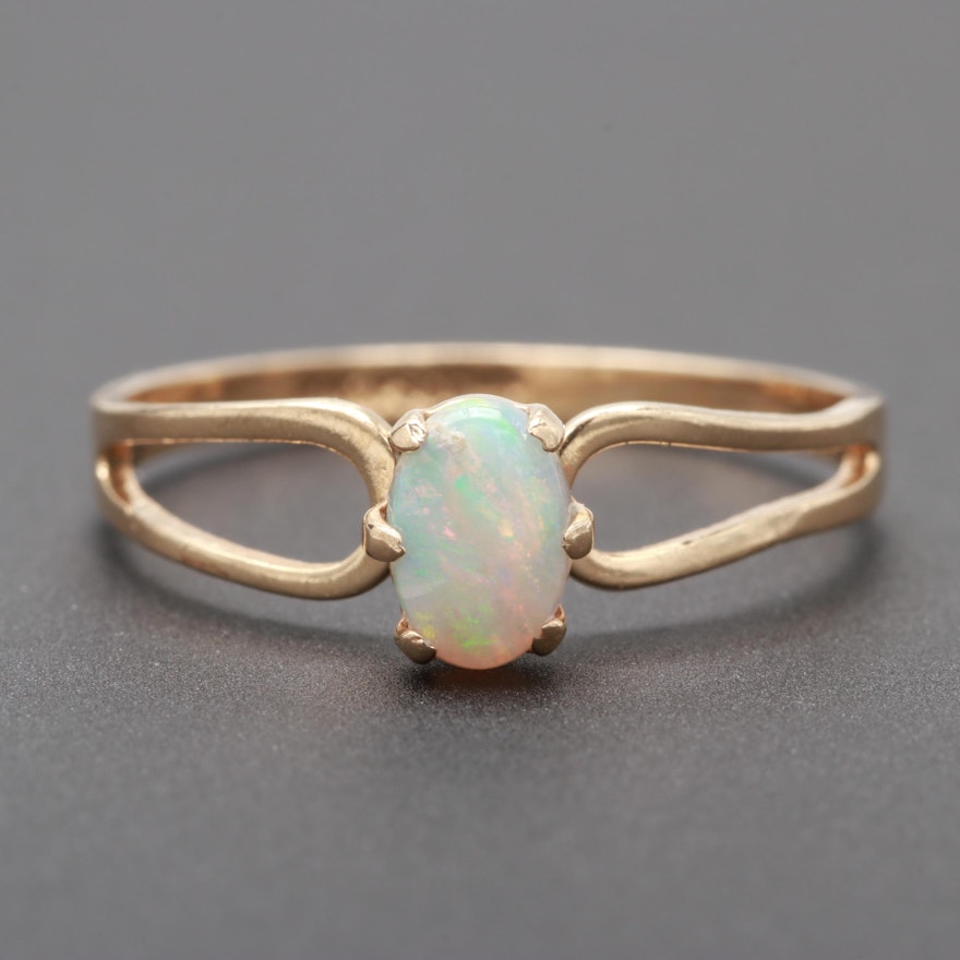 10K Yellow Gold Opal Ring