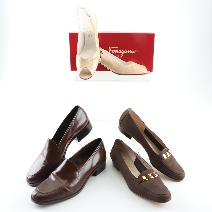 Women's Leather Slingback Pumps and Loafers including Bruno Magli