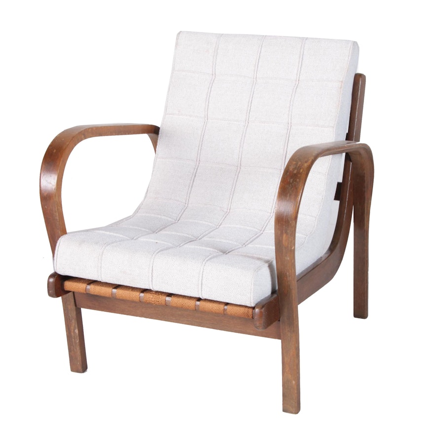 Czech Modern Bentwood Lounge Chair by Kozelka and Kropáček, Mid-20th Century