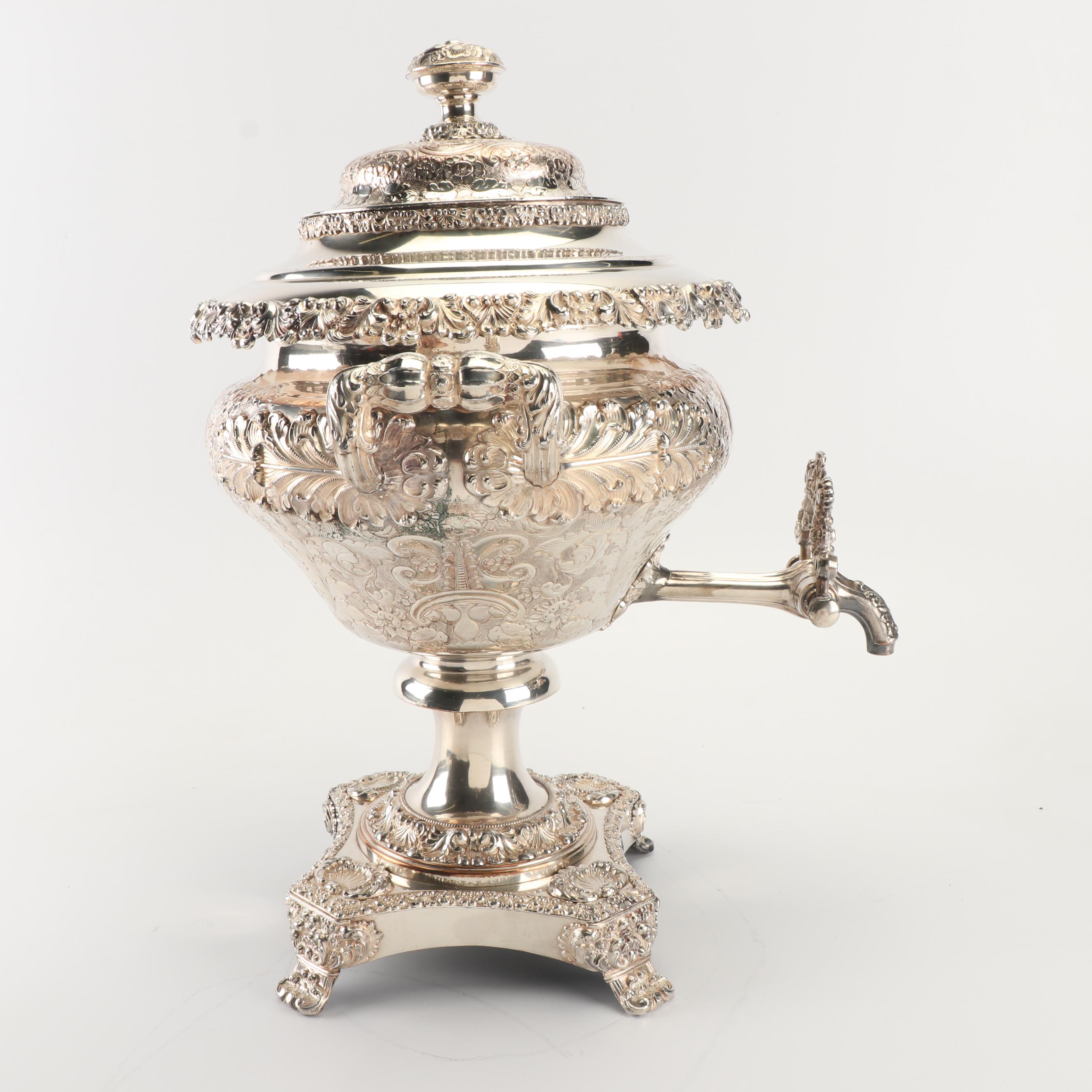 Early Victorian Silver Plate Samovar, Circa 1820