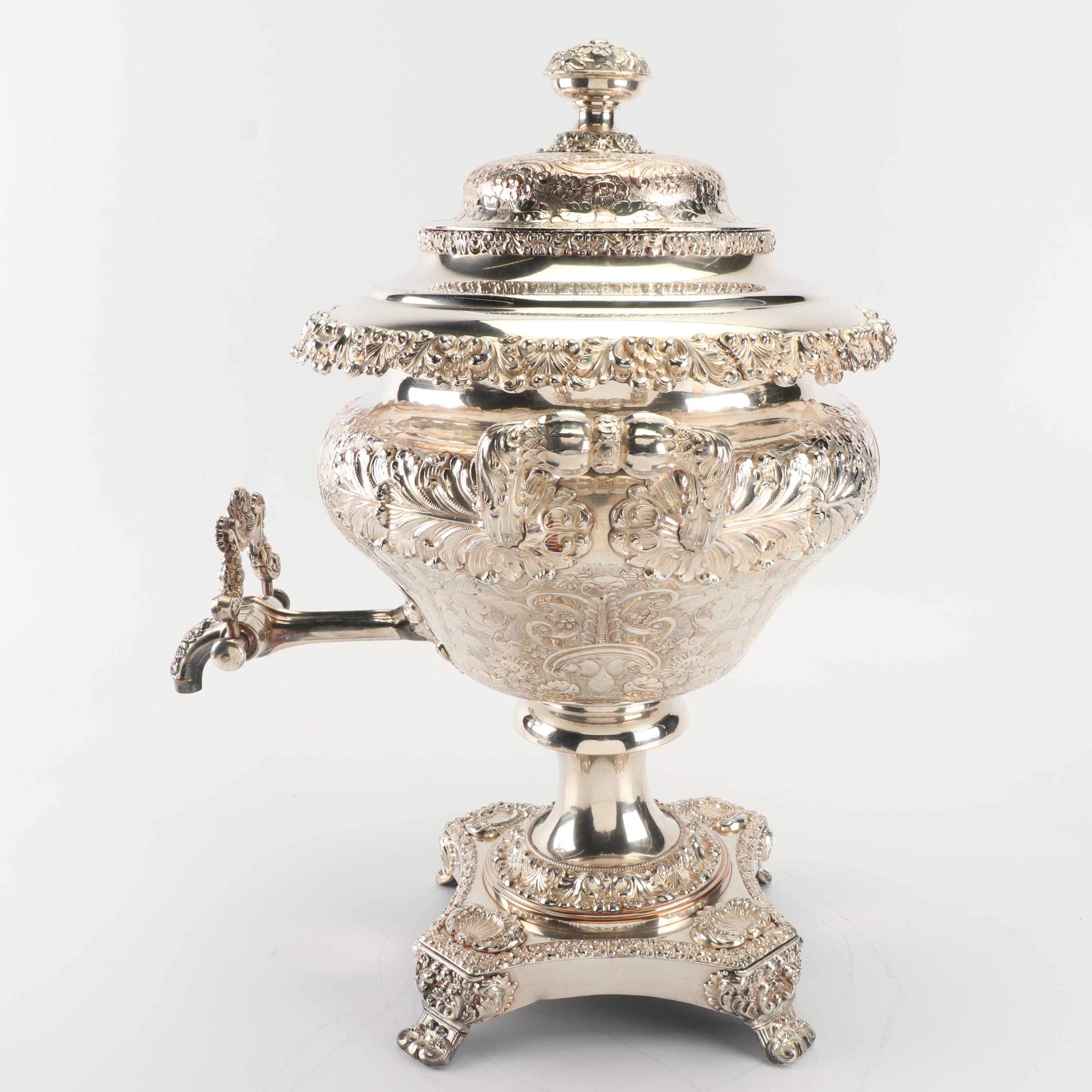 Early Victorian Silver Plate Samovar, Circa 1820