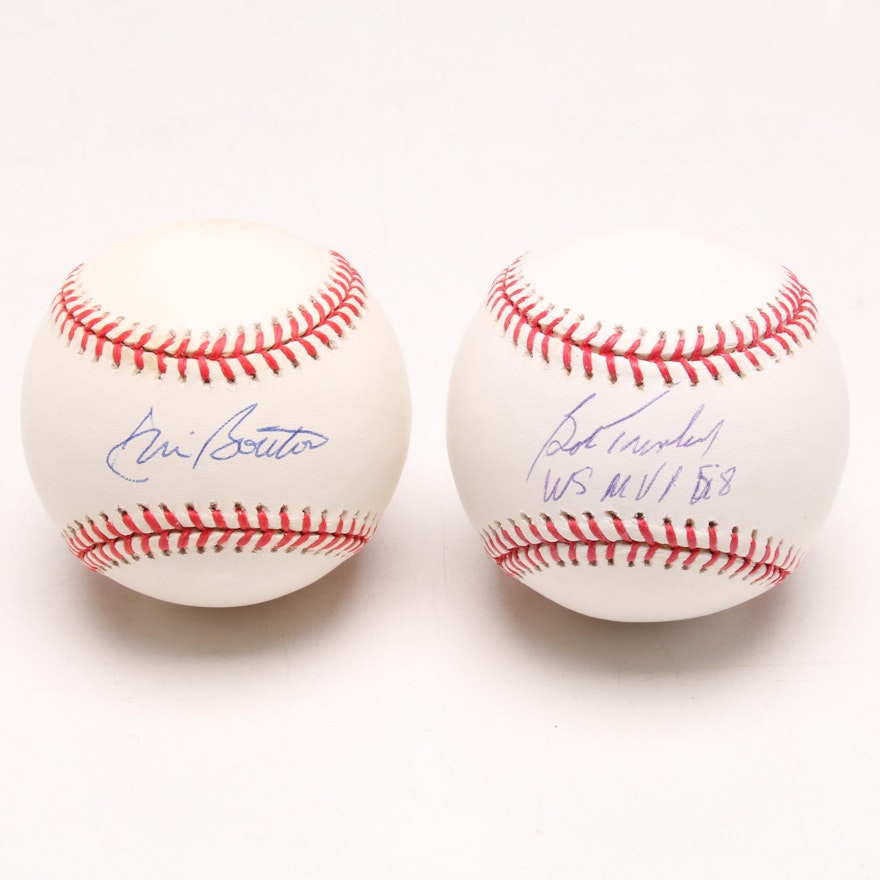 Bob Turley and Jim Bouton New York Yankees Pitchers Signed Baseballs