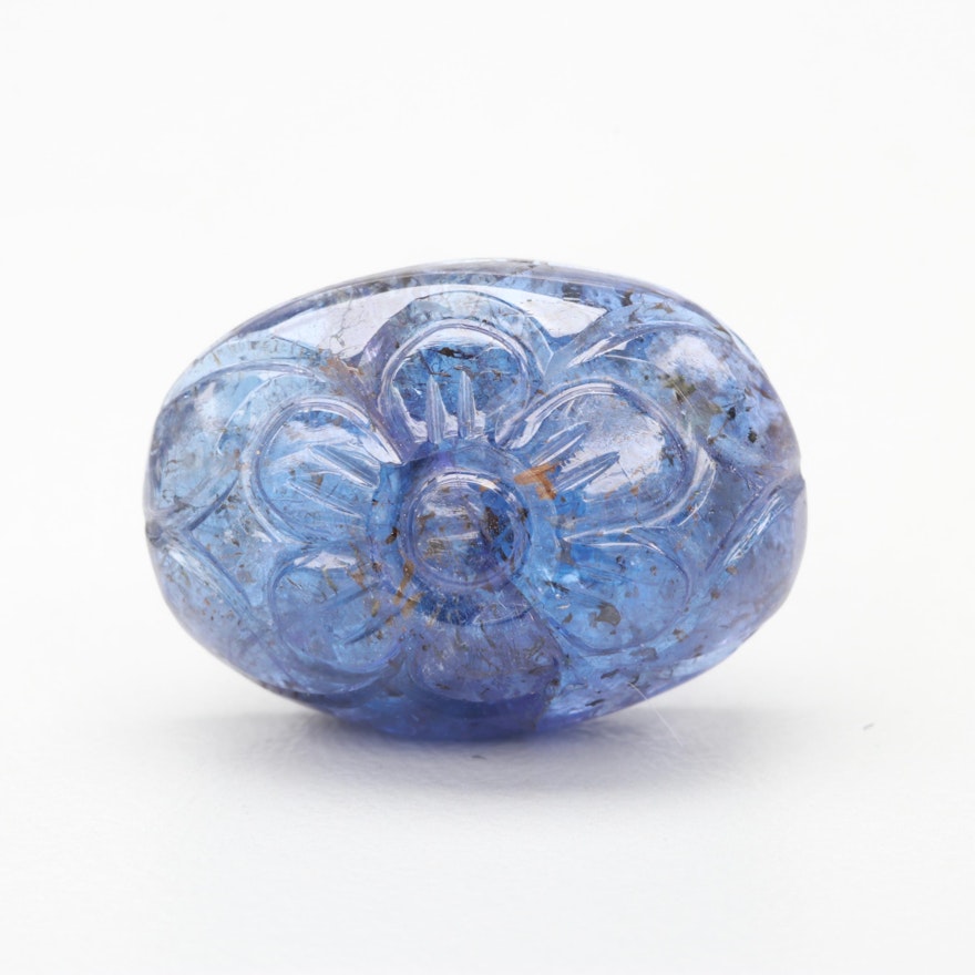 Loose 16.01 CT Carved Tanzanite