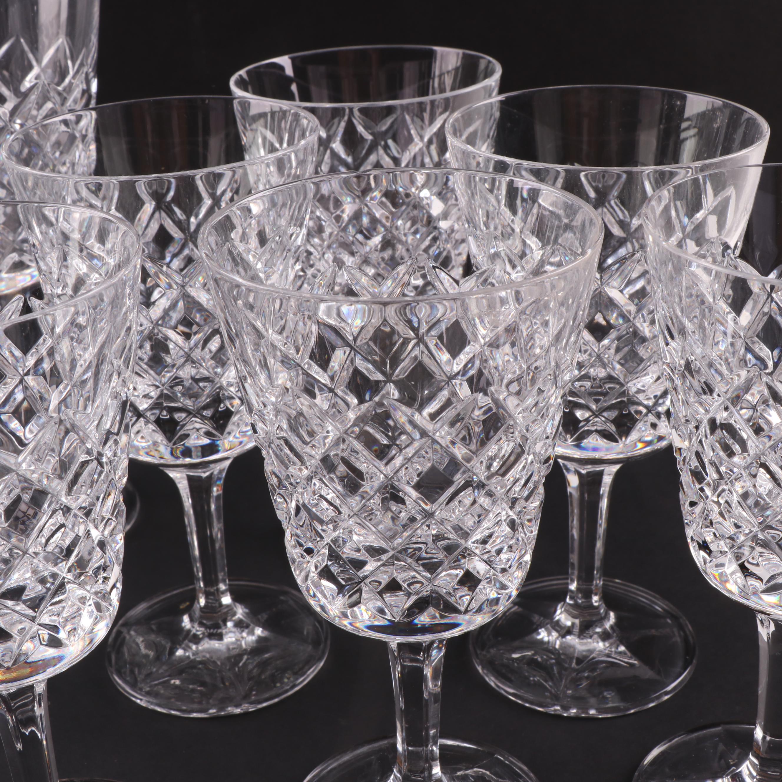 Gorham "Glen Mist" Crystal Water Goblets and Wine Glasses