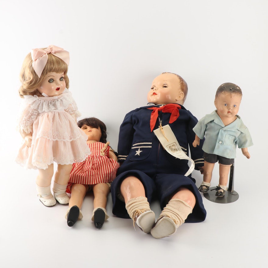 Composition Dolls, Early to Mid 20th Century
