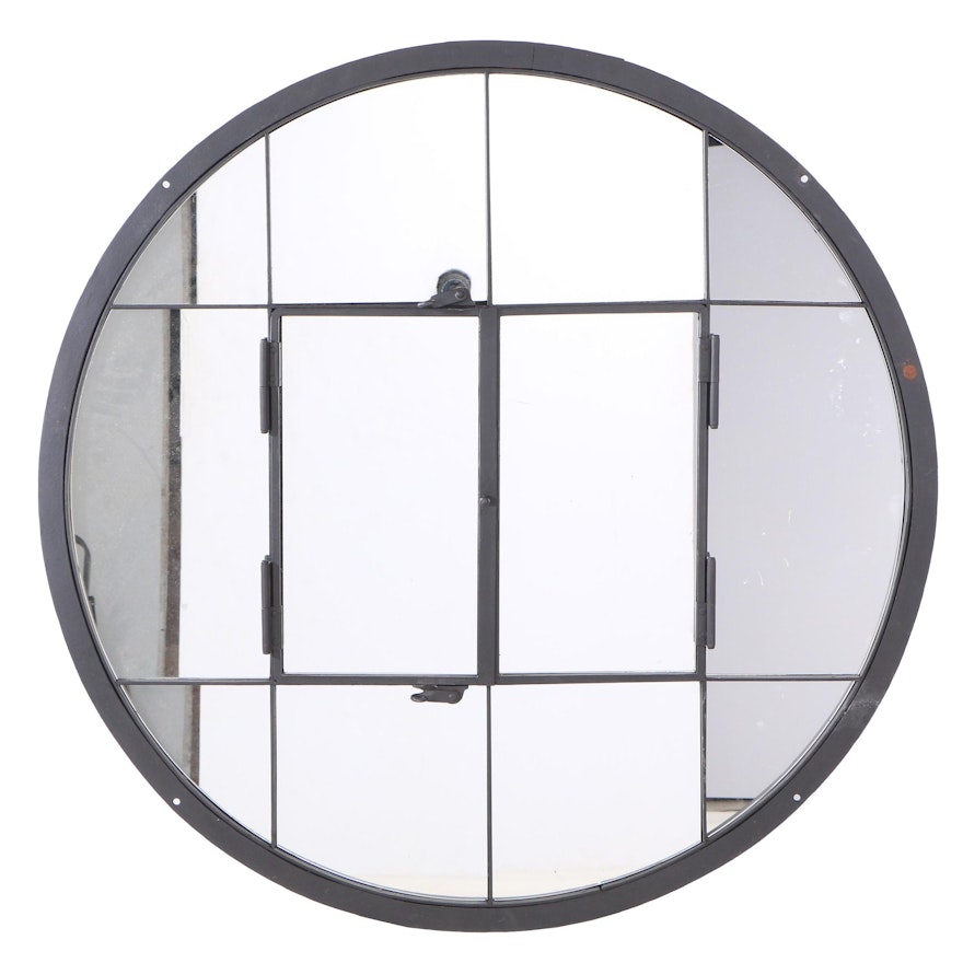 Window Pane Mirror with Iron Frame