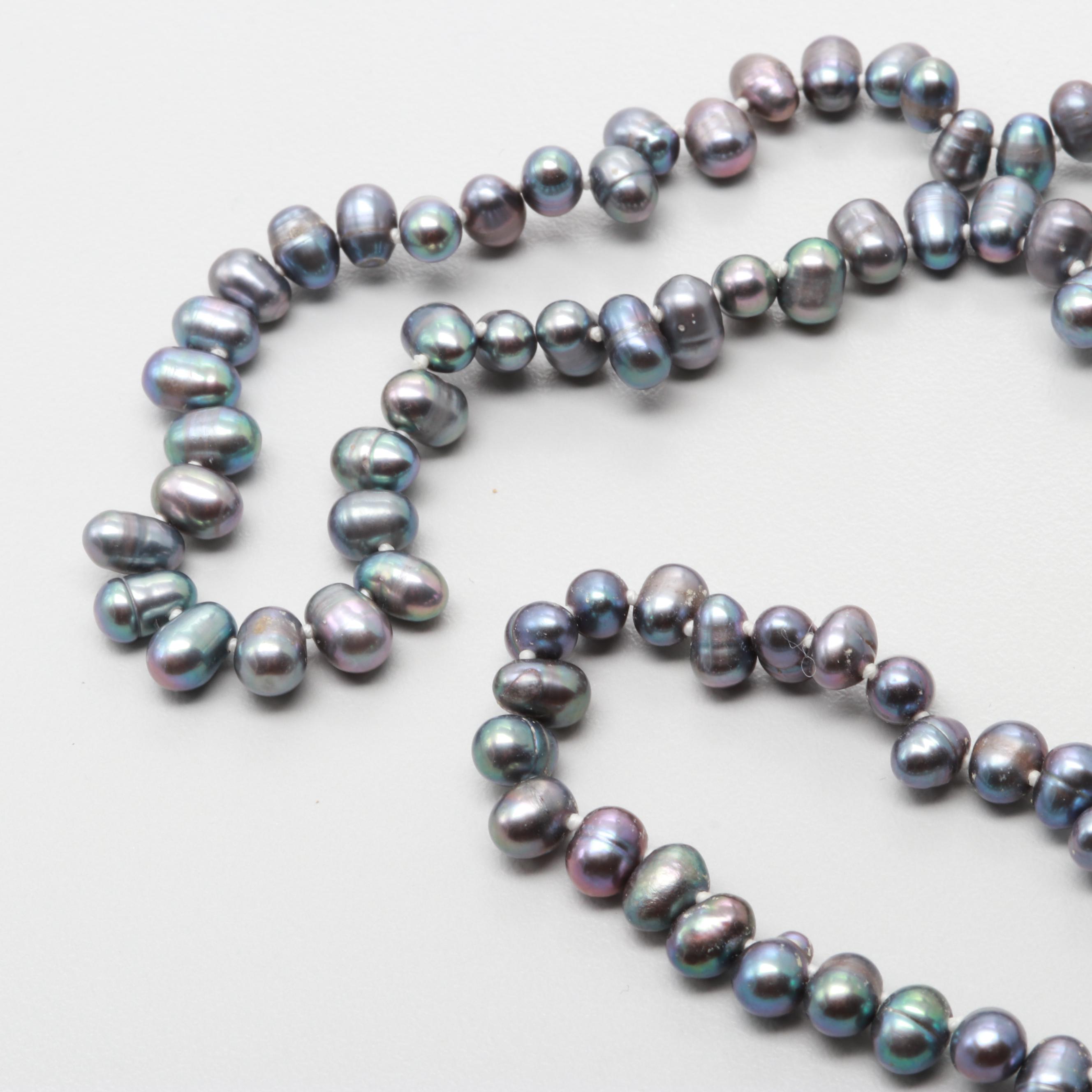 Continuous Cultured Pearl Beaded Necklaces