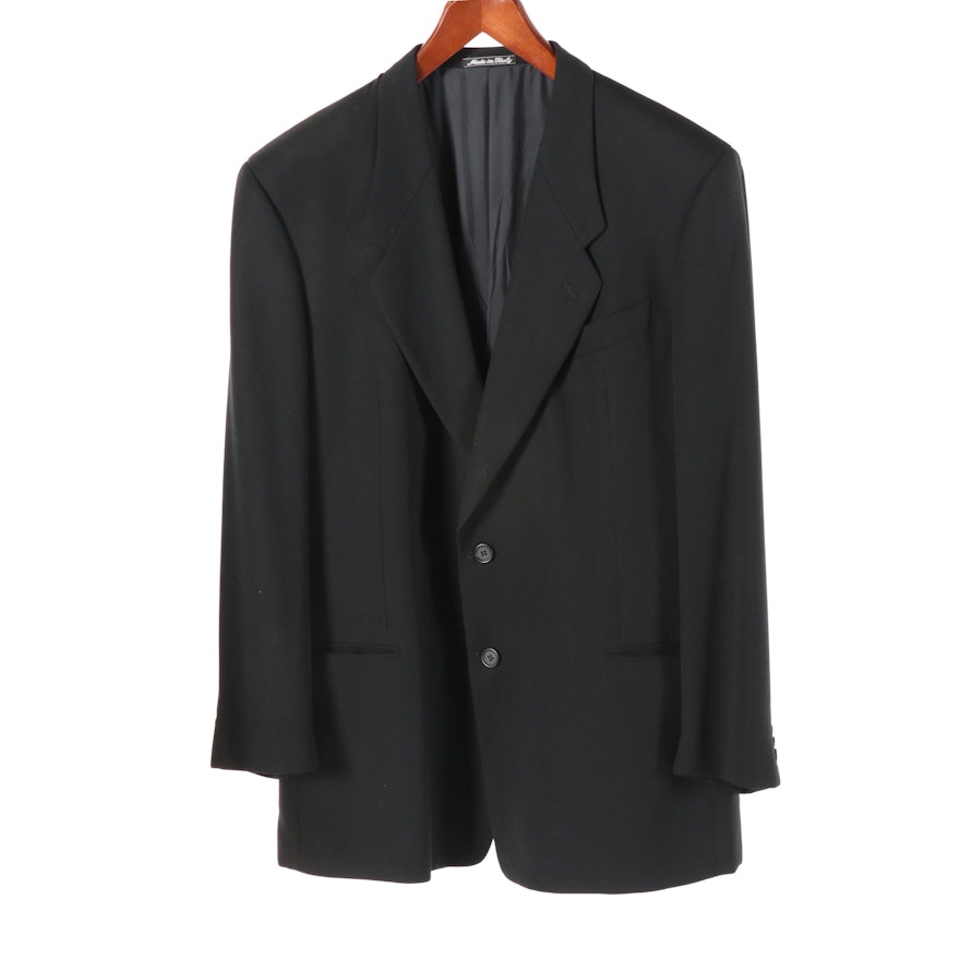 Men's Giorgio Armani Le Collezioni Black Wool Jacket, Made in Italy