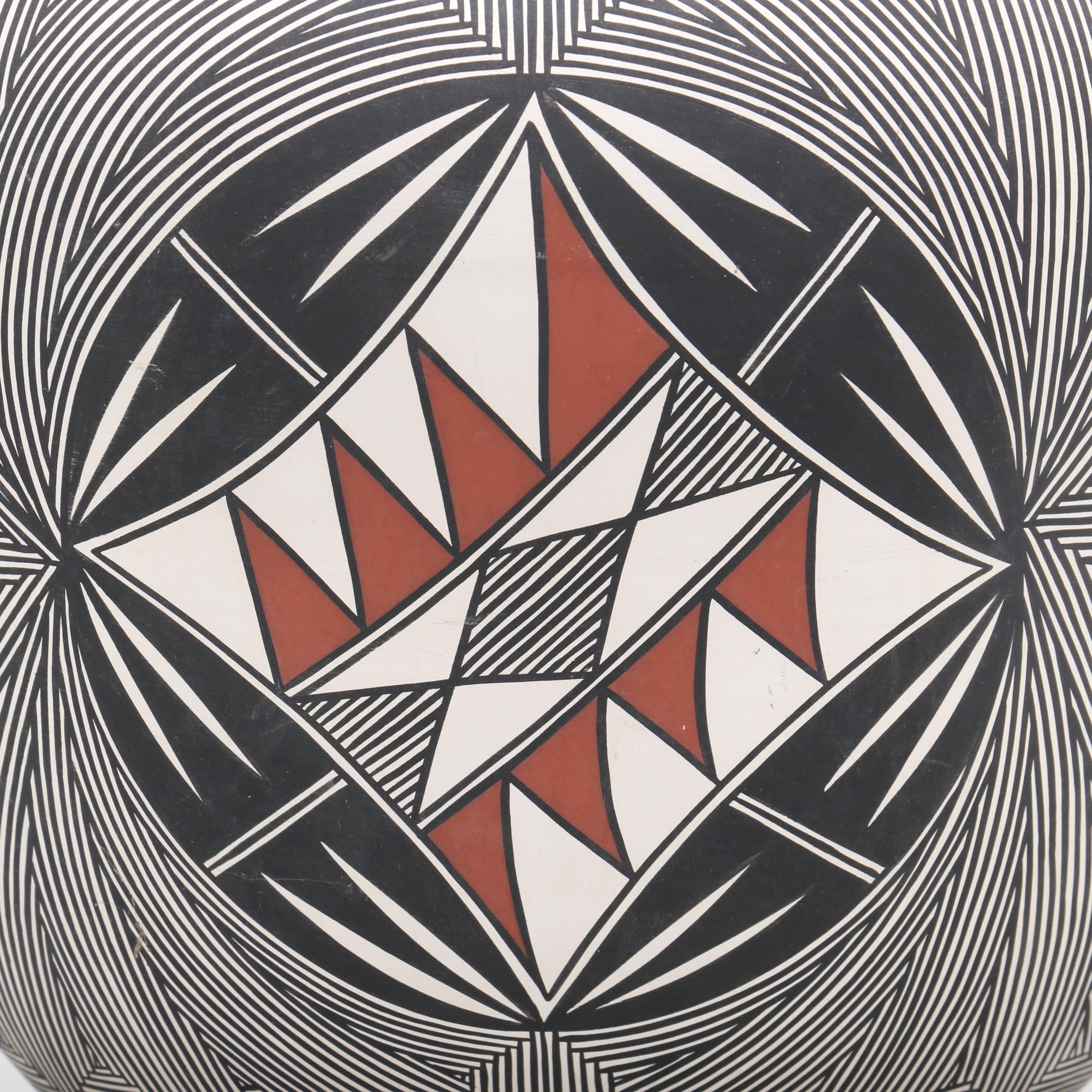 Terrance M. Chino, Sr. Acoma Hand-Painted Earthenware Seed Pot