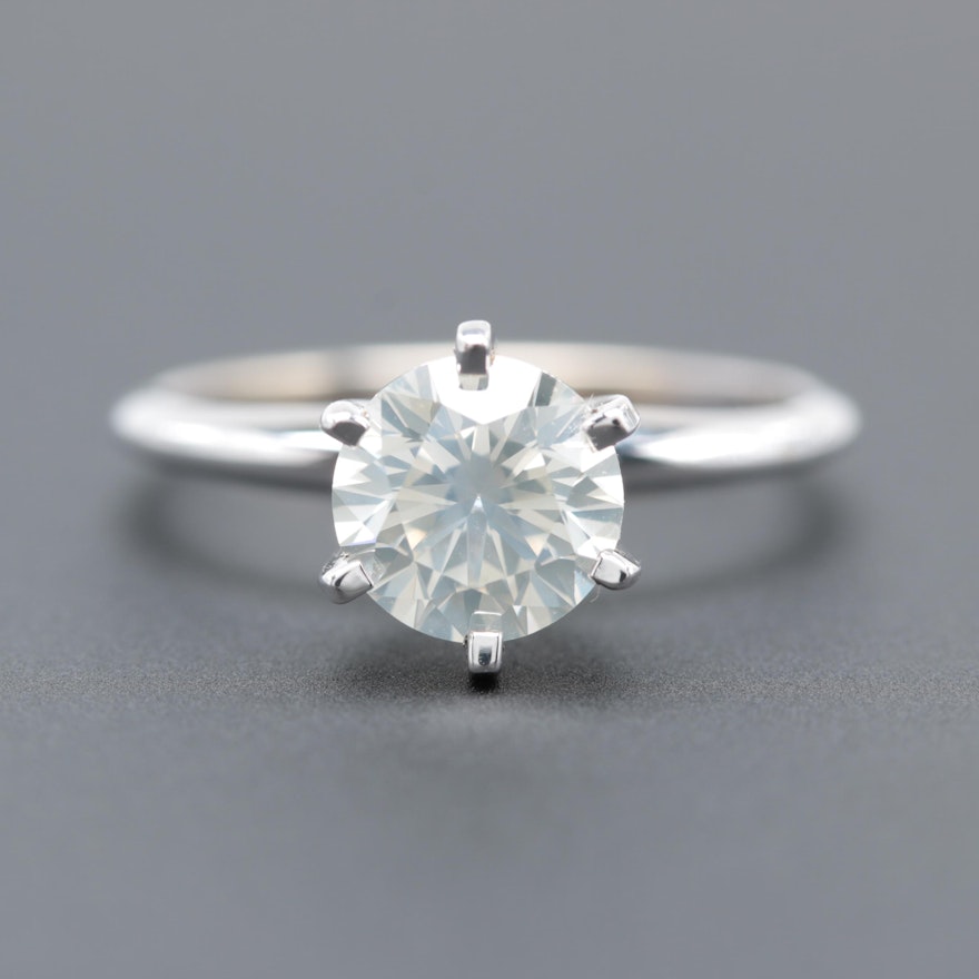 14K White Gold 1.53 CT Diamond Solitaire Ring